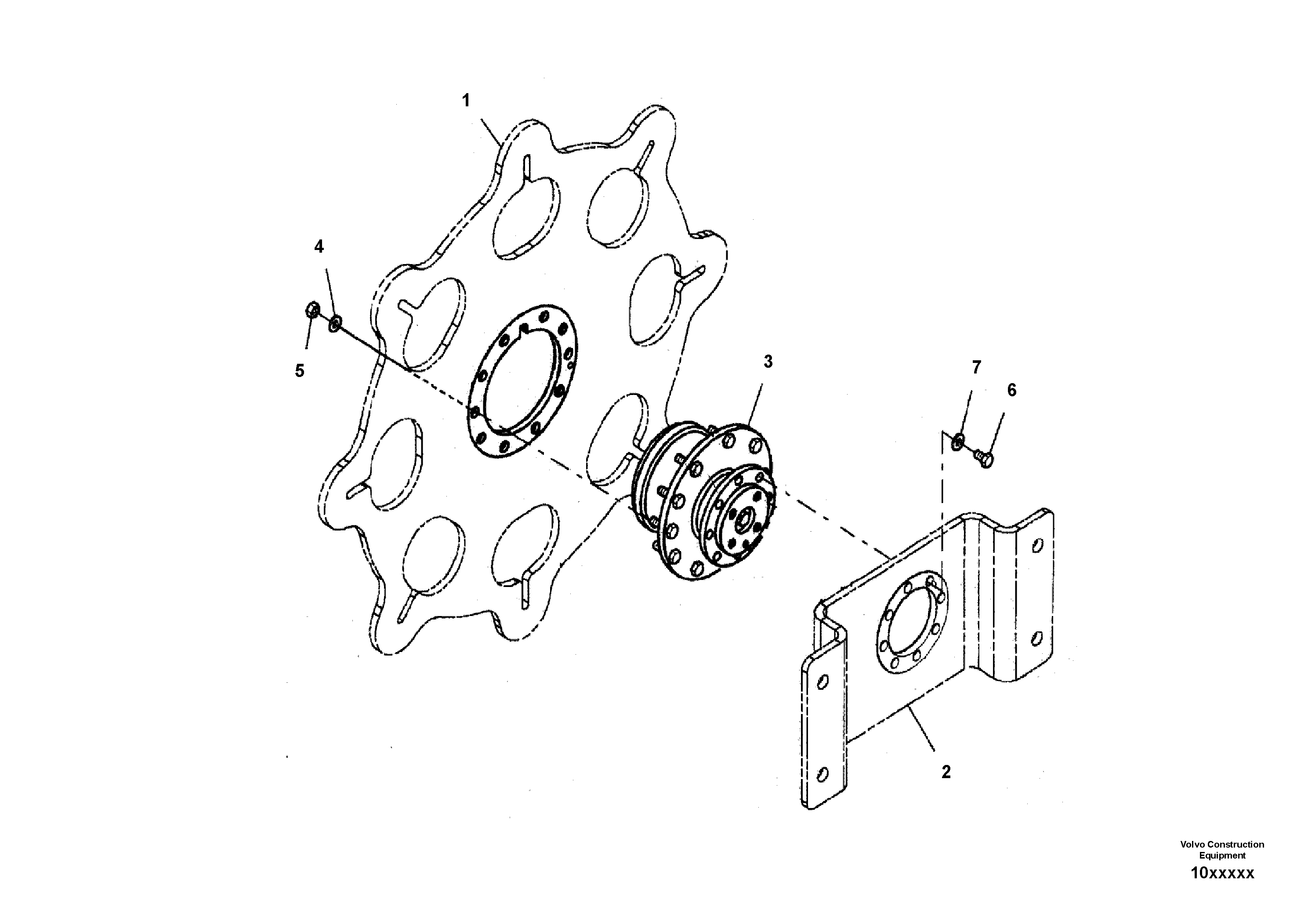 Схема запчастей Volvo SD110C/SD110 - 82158 Drum Drive Assembly 