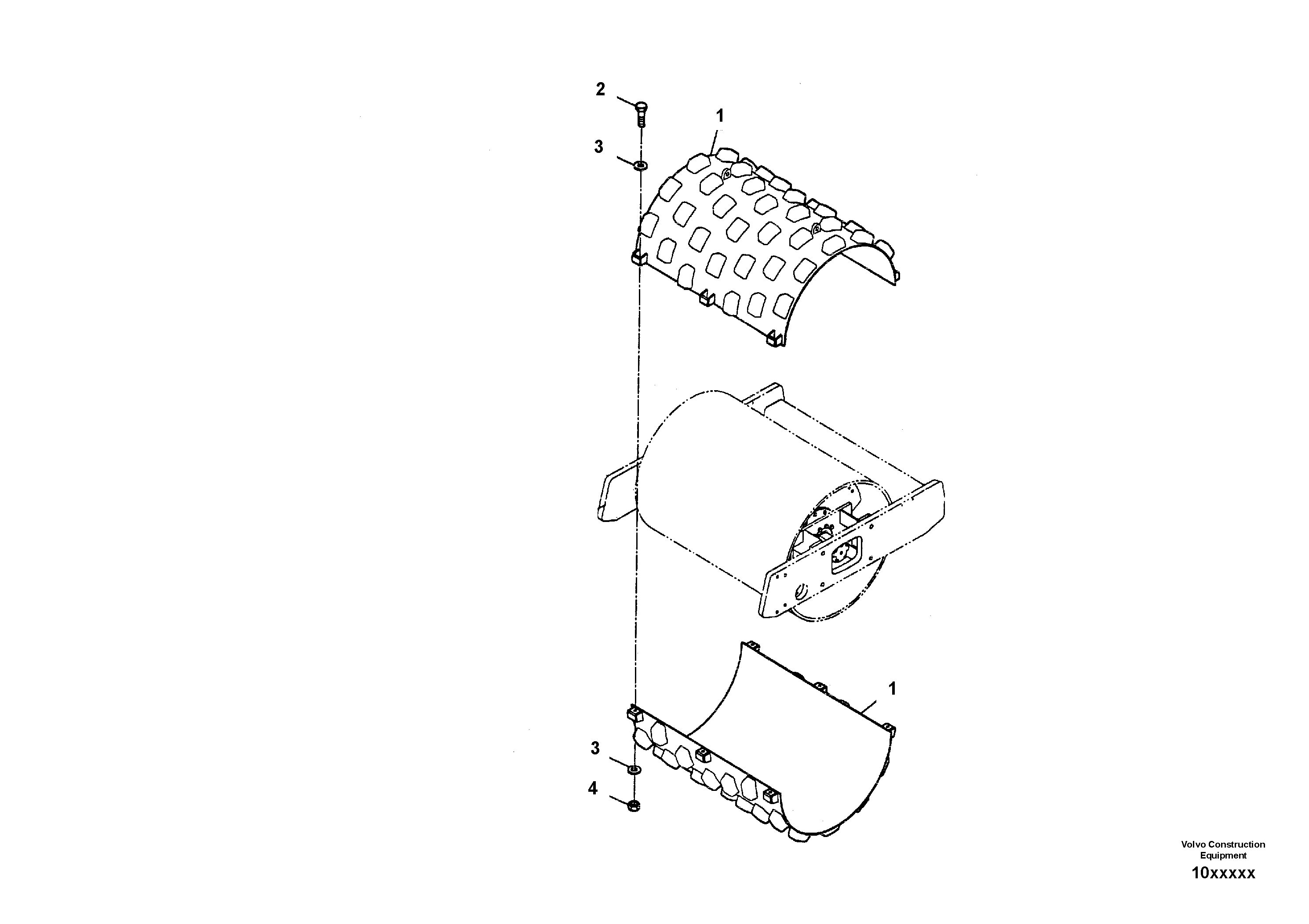 Схема запчастей Volvo SD110C/SD110 - 82608 Bolt-on Padfoot Shell Installation 
