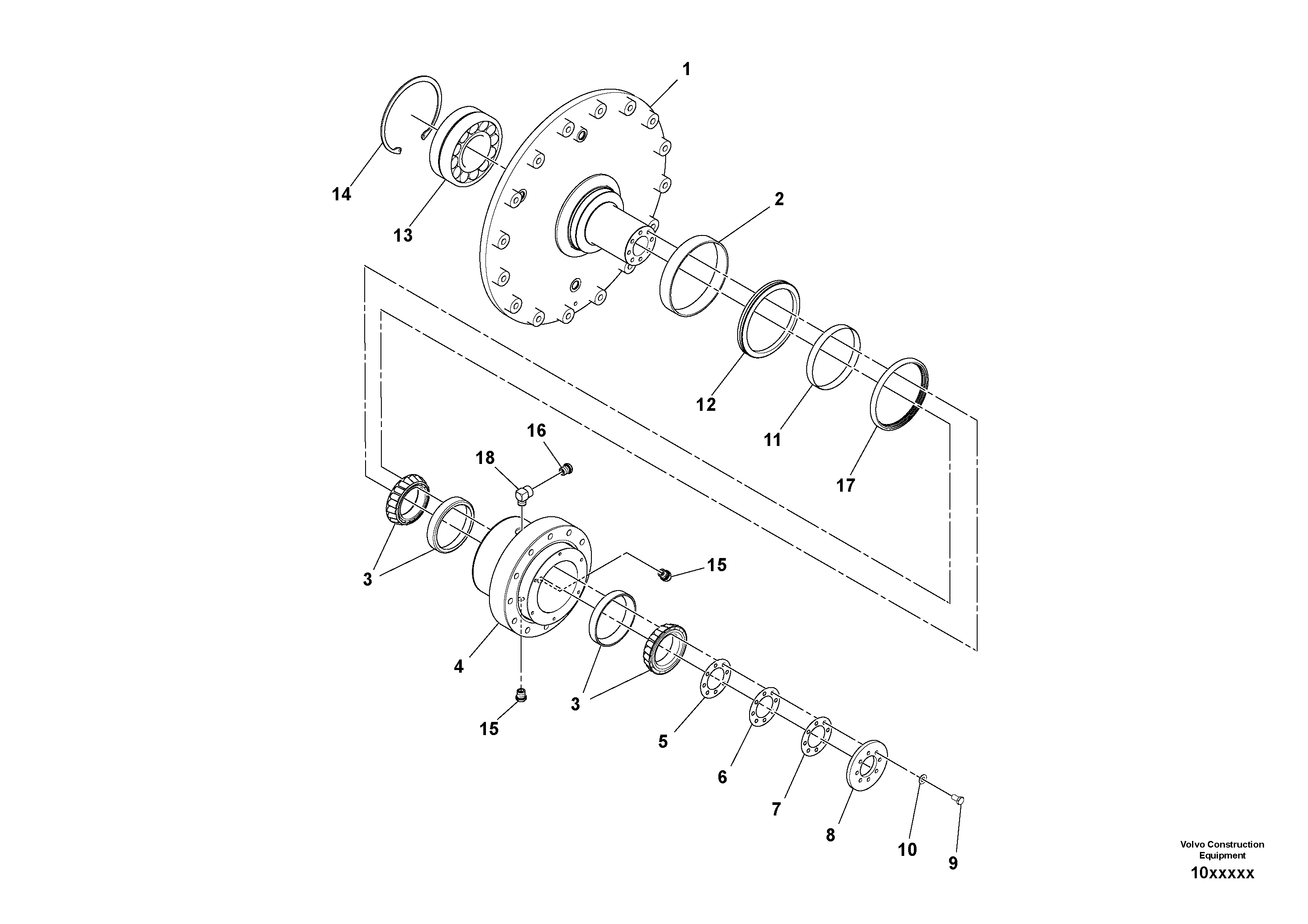 Схема запчастей Volvo SD110C/SD110 - 88388 Bearing Housing Assembly 
