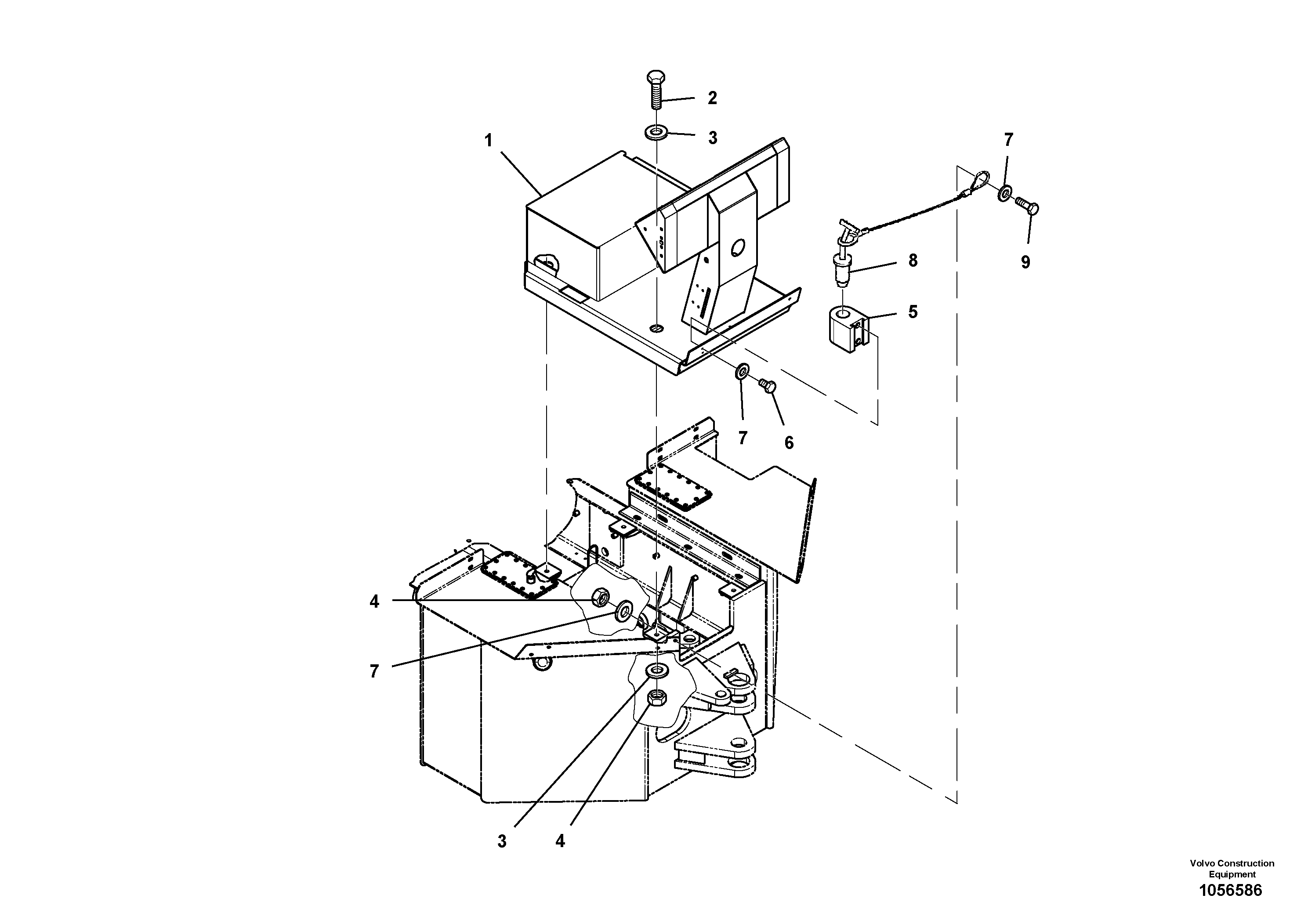 Схема запчастей Volvo SD110C/SD110 - 85104 Operators Platform Installation 