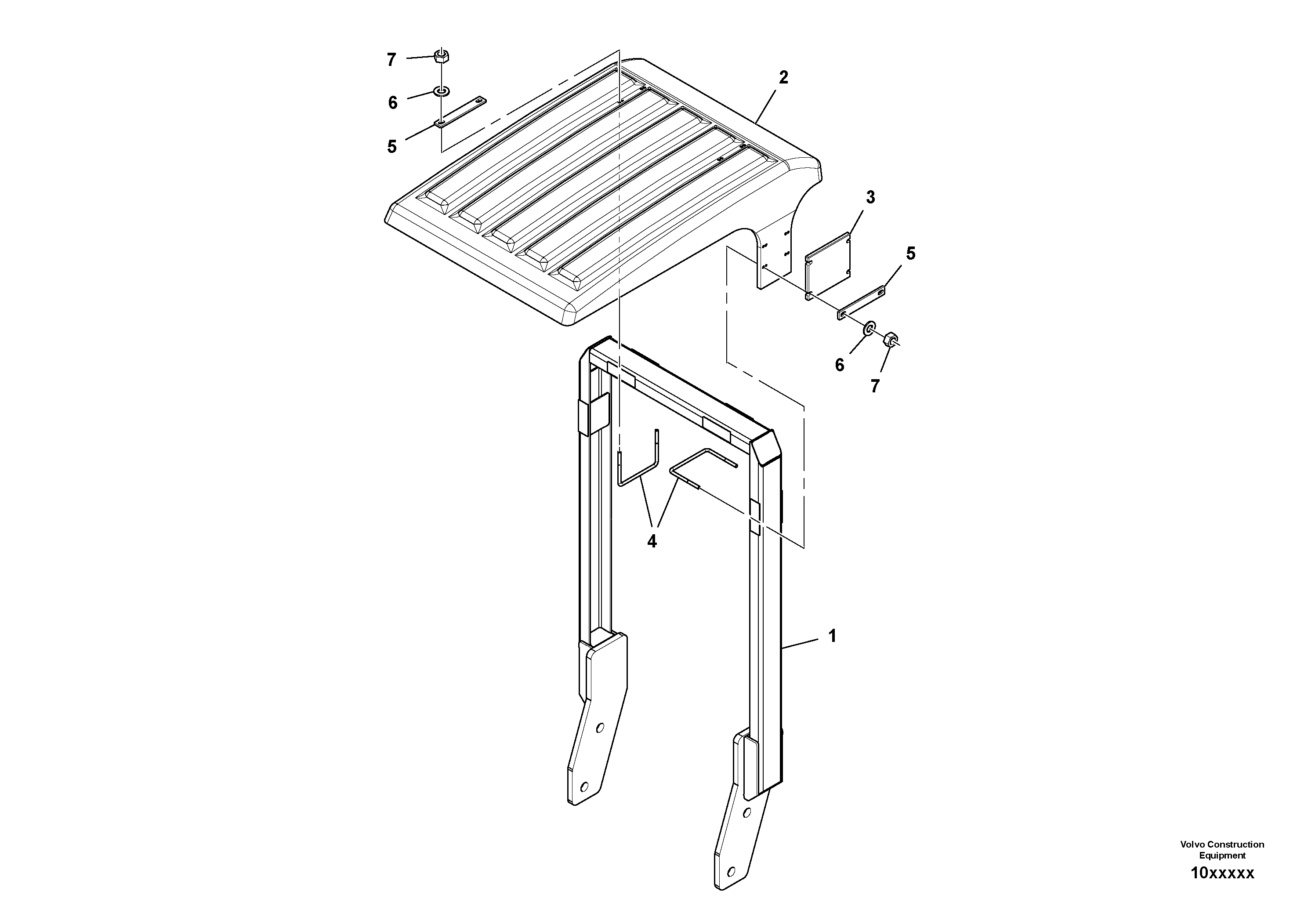 Схема запчастей Volvo SD110C/SD110 - 87113 Sunshade Assembly 