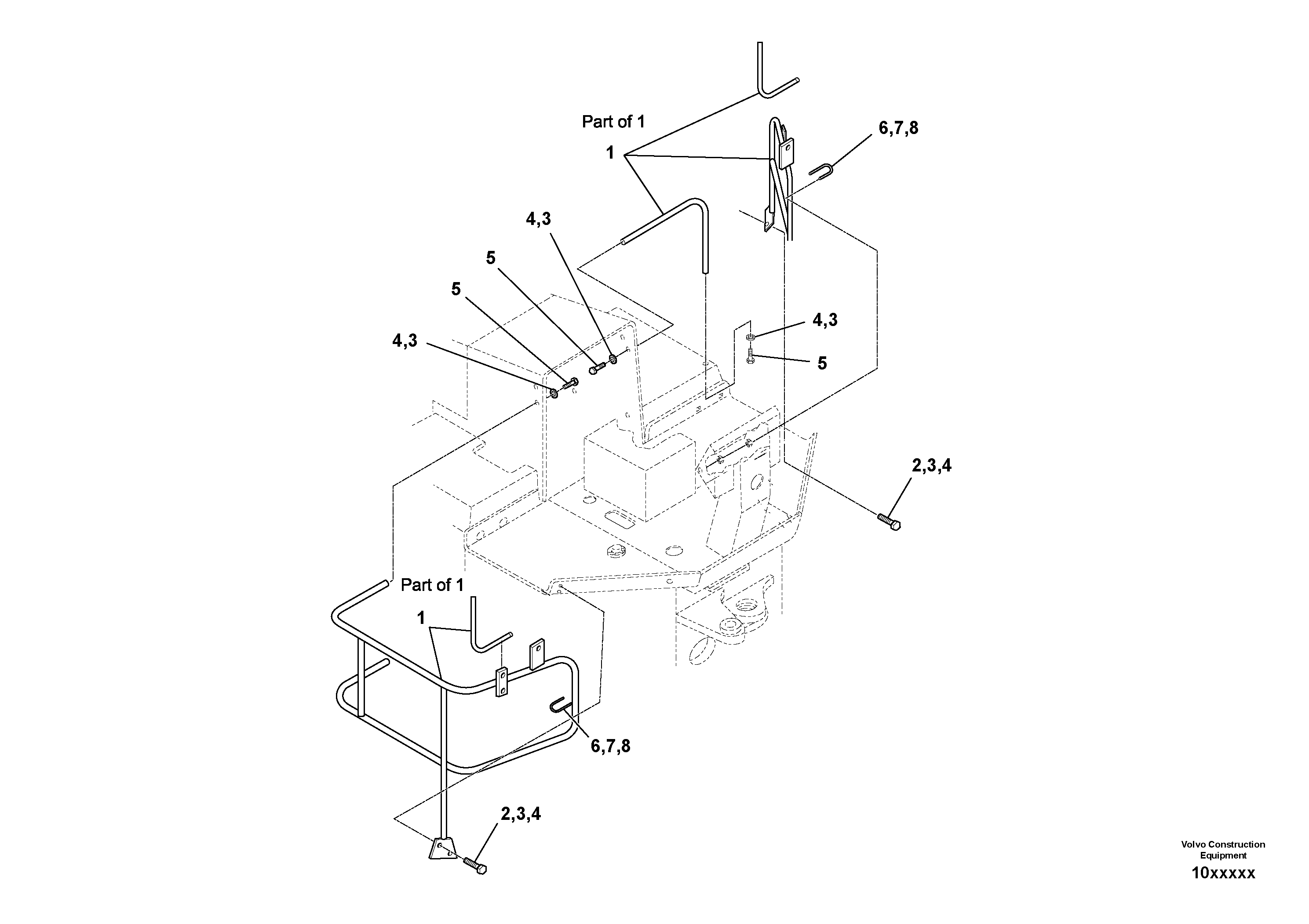 Схема запчастей Volvo SD110C/SD110 - 88786 Railing Installation 