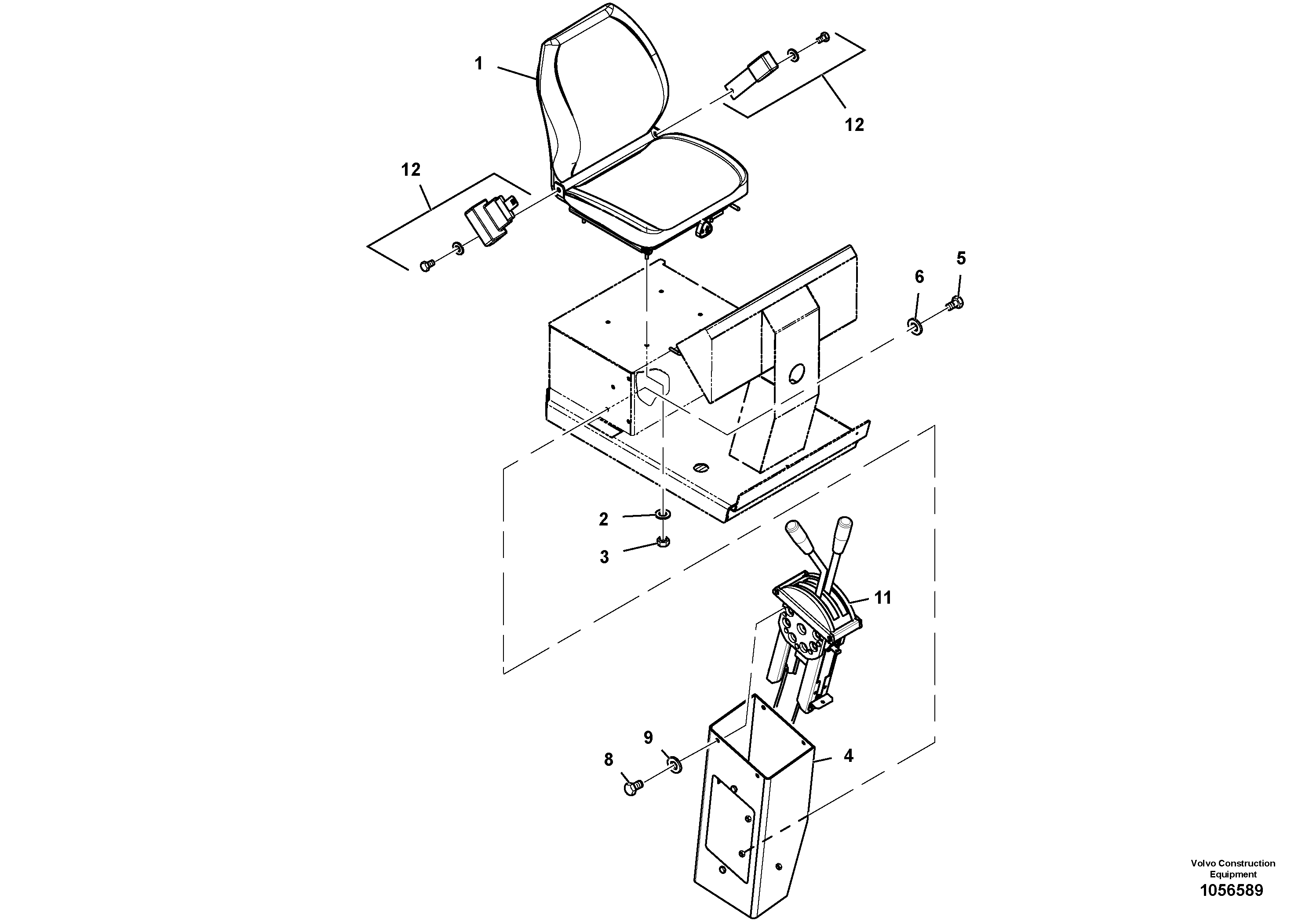 Схема запчастей Volvo SD110C/SD110 - 99470 Seat Installation 