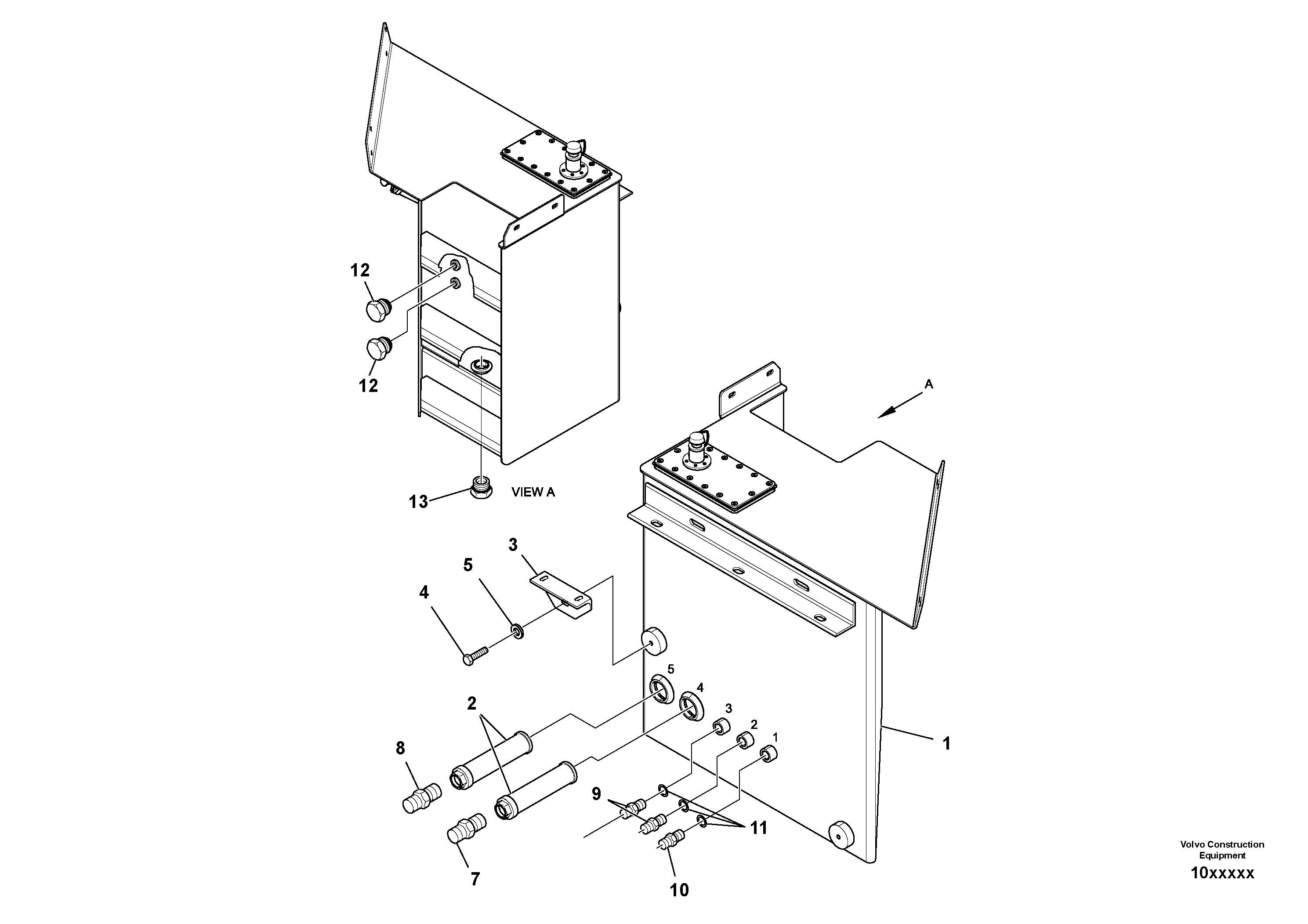 Схема запчастей Volvo SD110C/SD110 - 82263 Hydraulic Tank Installation 
