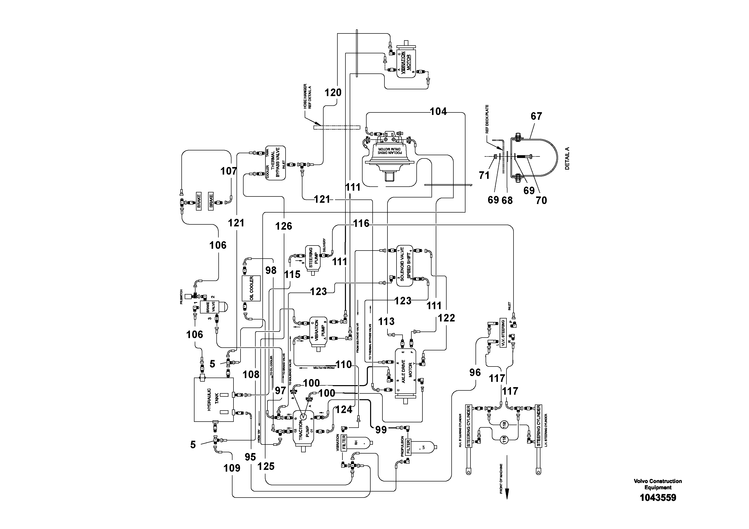 Схема запчастей Volvo SD110C/SD110 - 83141 Hydraulic Piping 