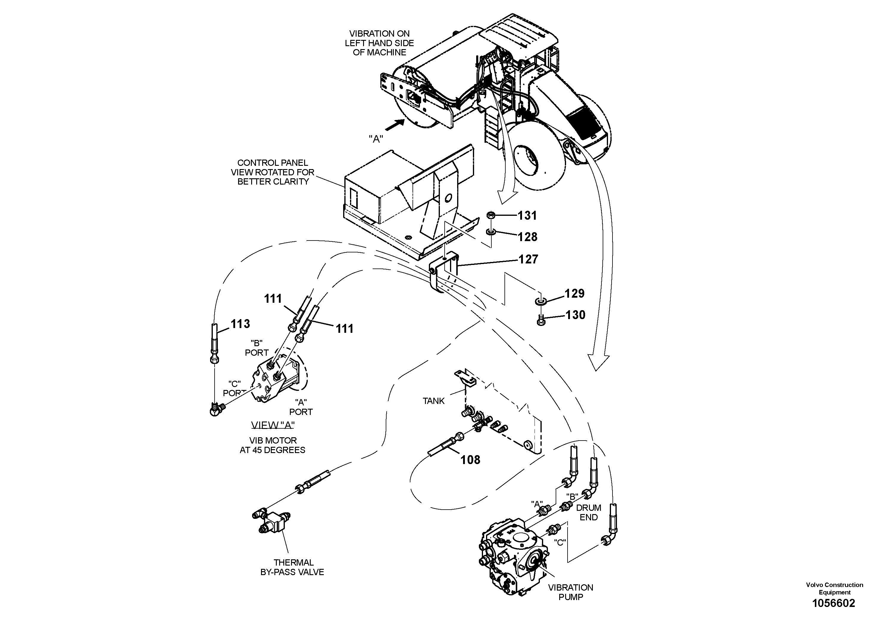 Схема запчастей Volvo SD110C/SD110 - 85413 Vibration Hoses Installation 