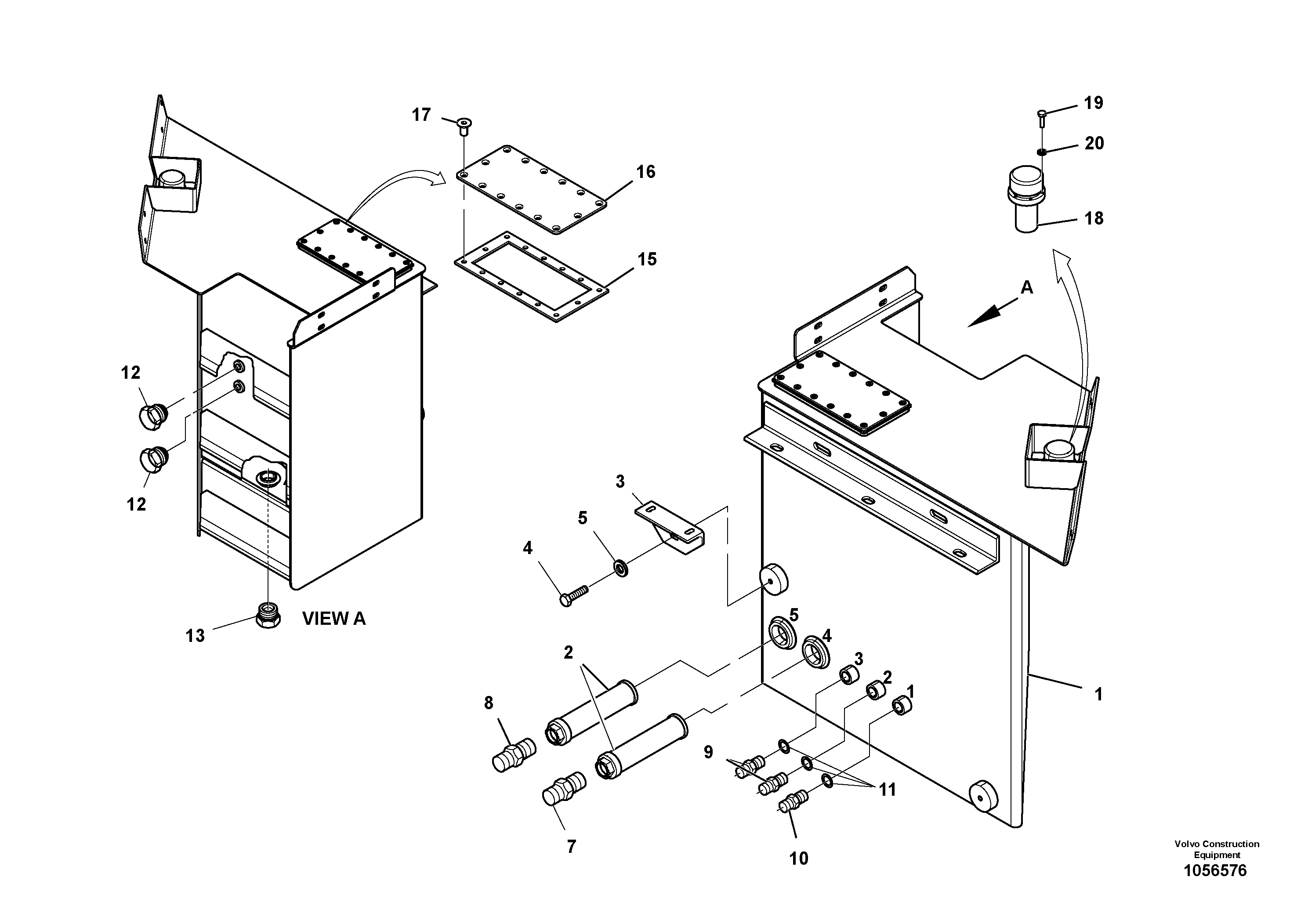 Схема запчастей Volvo SD110C/SD110 - 89060 Hydraulic Tank Installation 