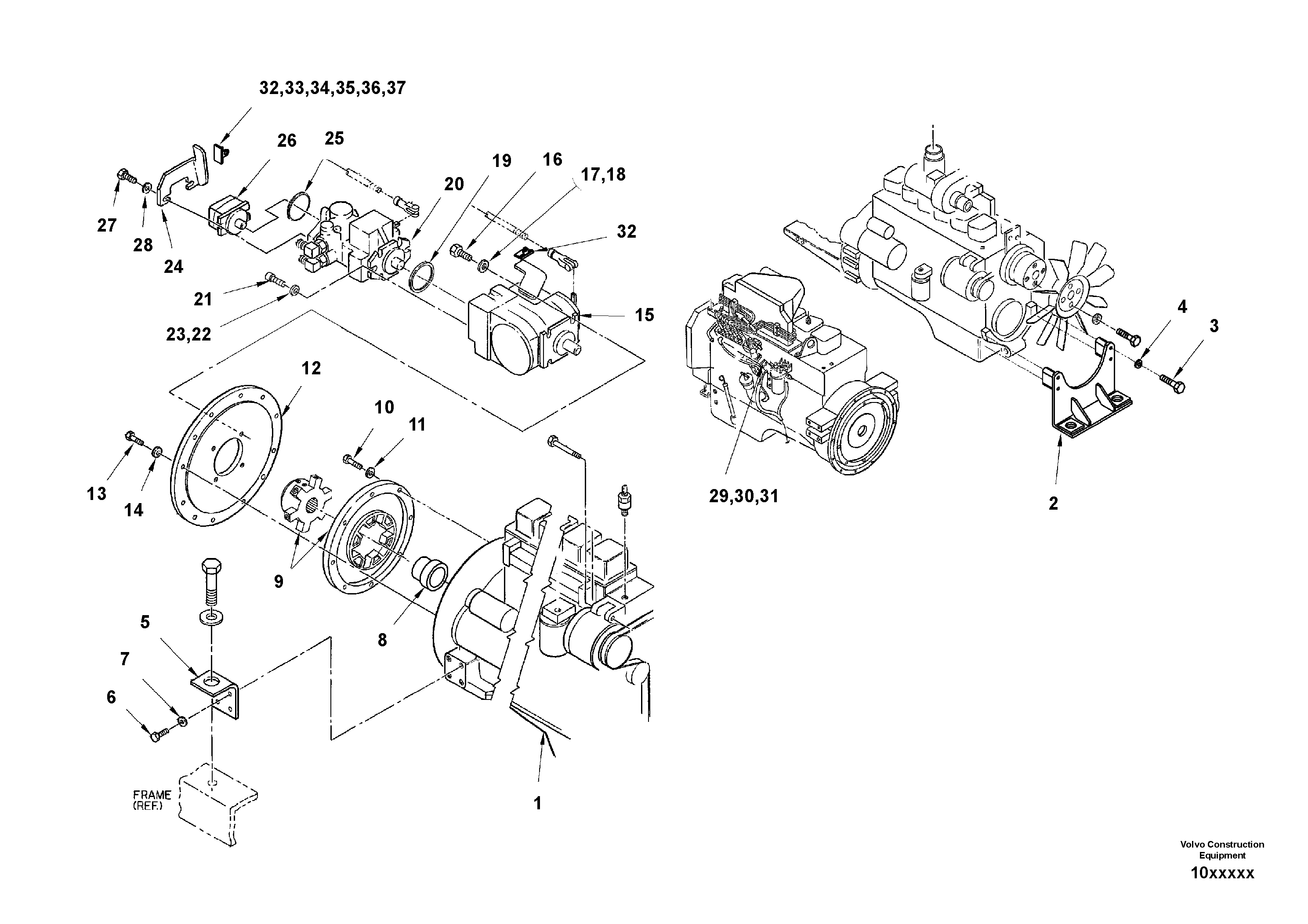 Схема запчастей Volvo SD150 S/N 0815001023 - - 2005 Assembly Engine 