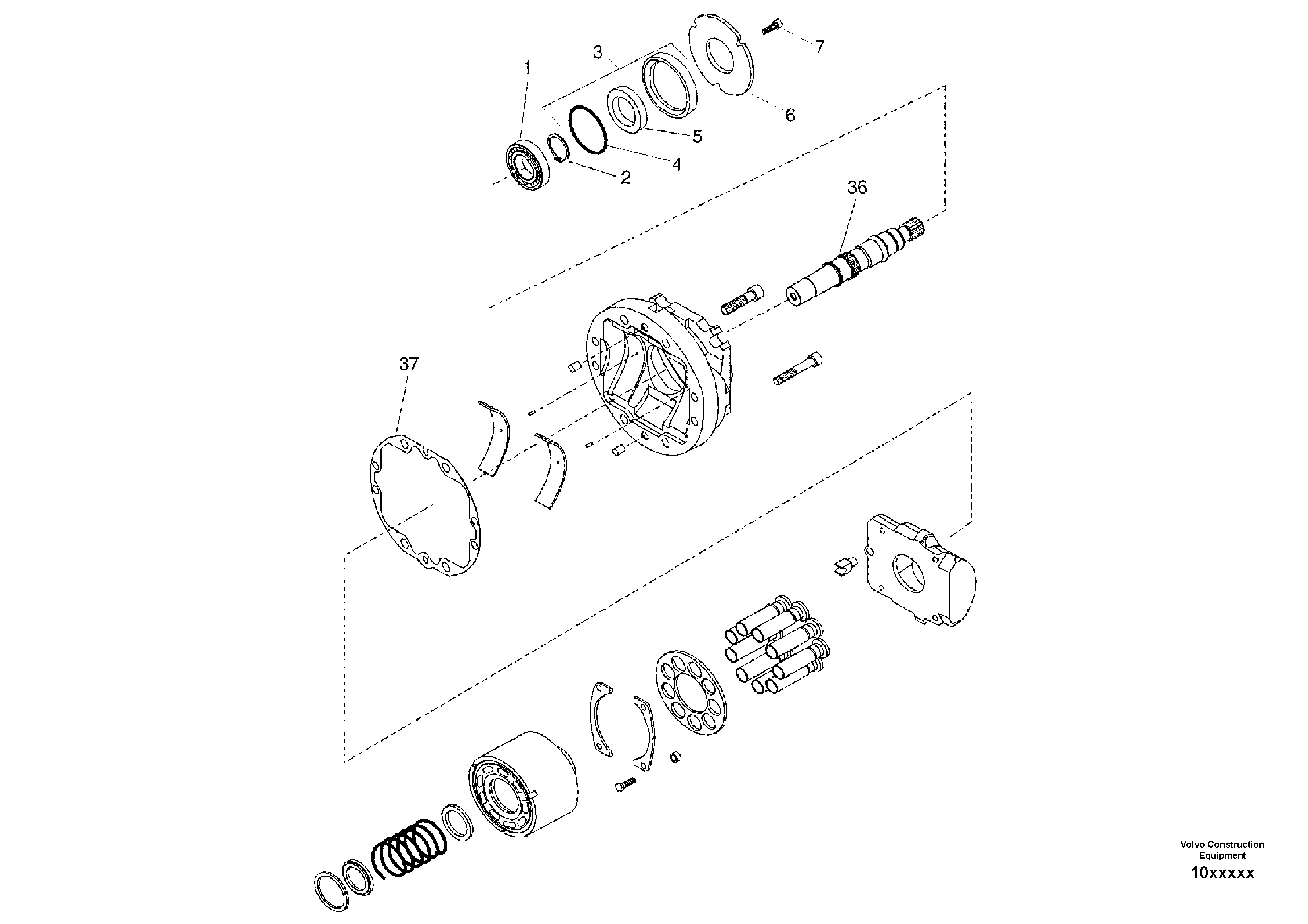 Схема запчастей Volvo SD150 S/N 0815001023 - - 48808 Axle Drive Motor 