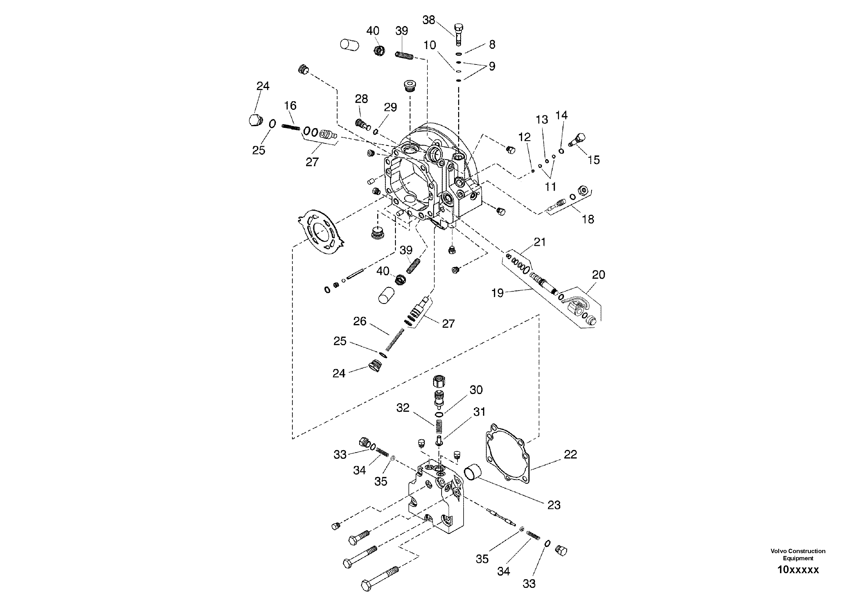 Схема запчастей Volvo SD150 S/N 0815001023 - - 49068 Axle Drive Motor 
