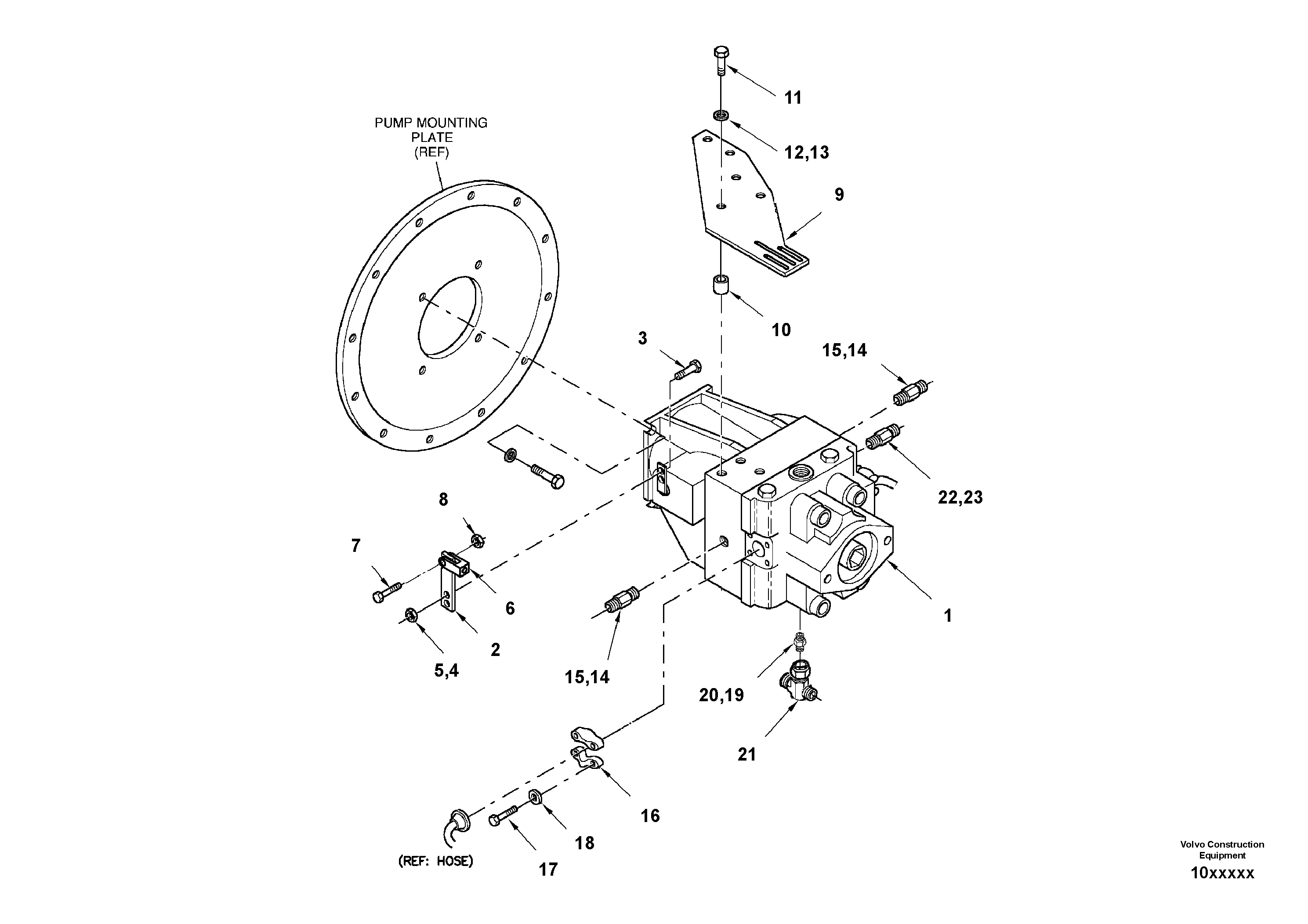 Схема запчастей Volvo SD150 S/N 0815001023 - - 26640 Assembly Propulsion Pump 