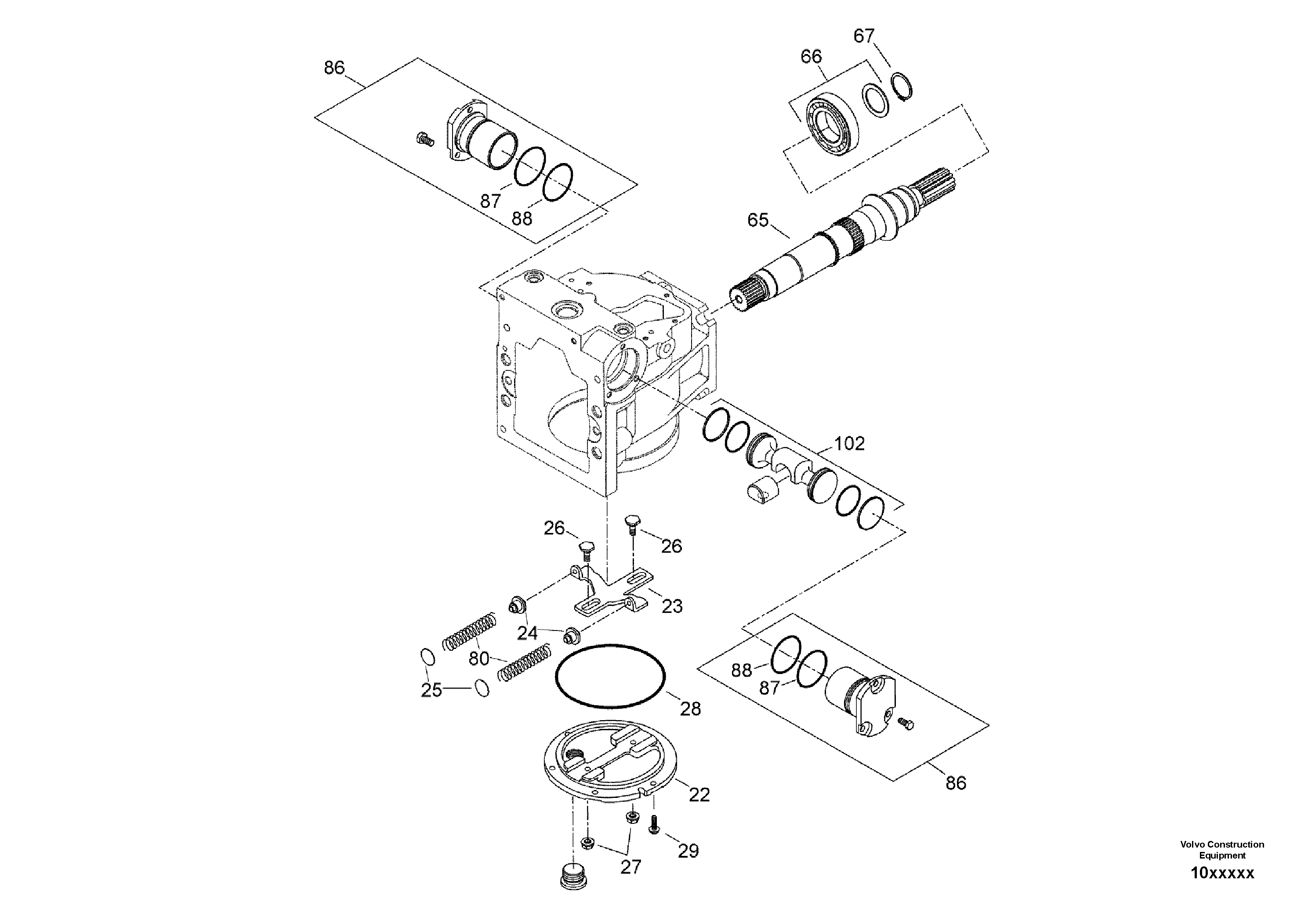 Схема запчастей Volvo SD150 S/N 0815001023 - - 49850 Propulsion Pump 