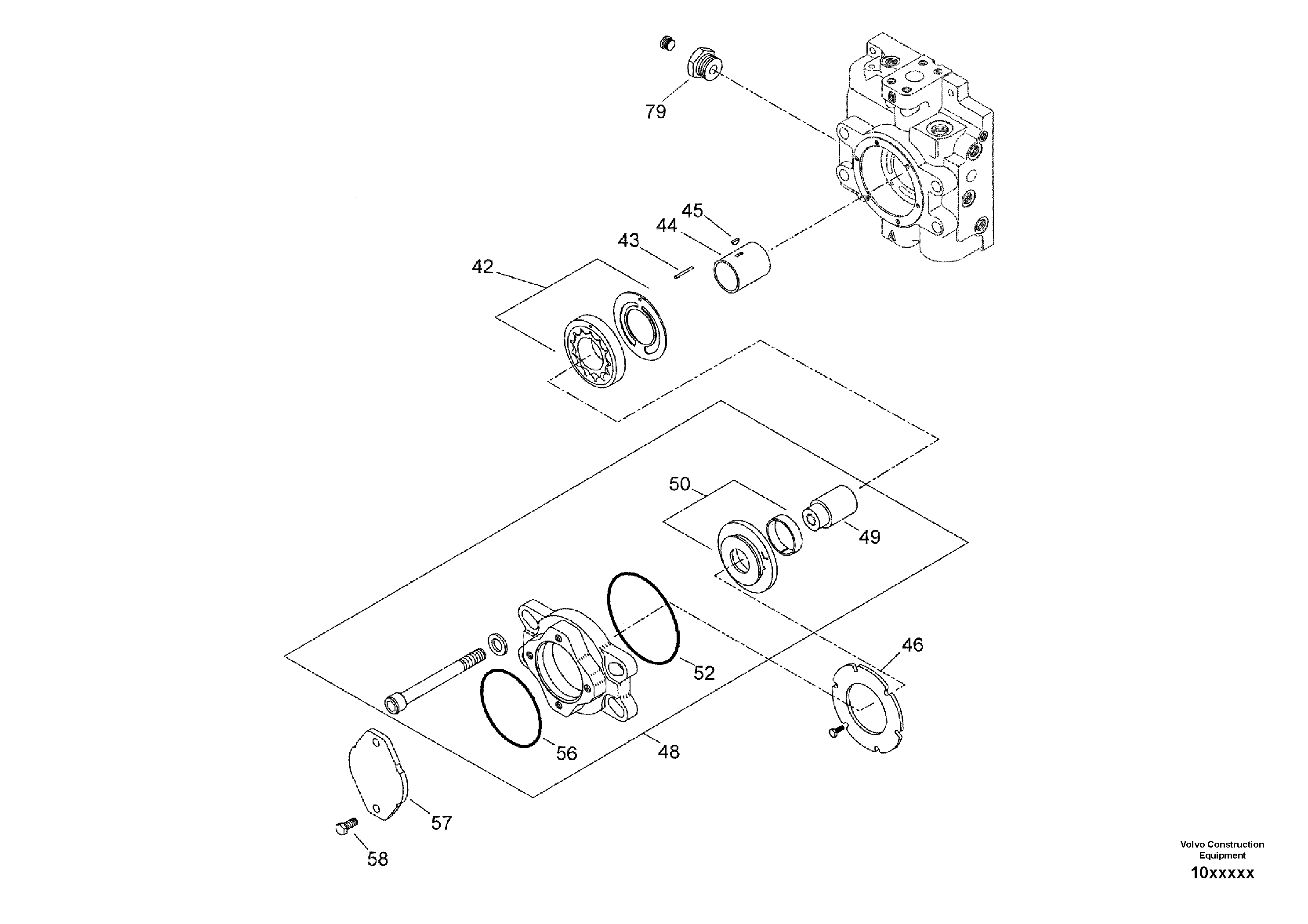 Схема запчастей Volvo SD150 S/N 0815001023 - - 49851 Propulsion Pump 