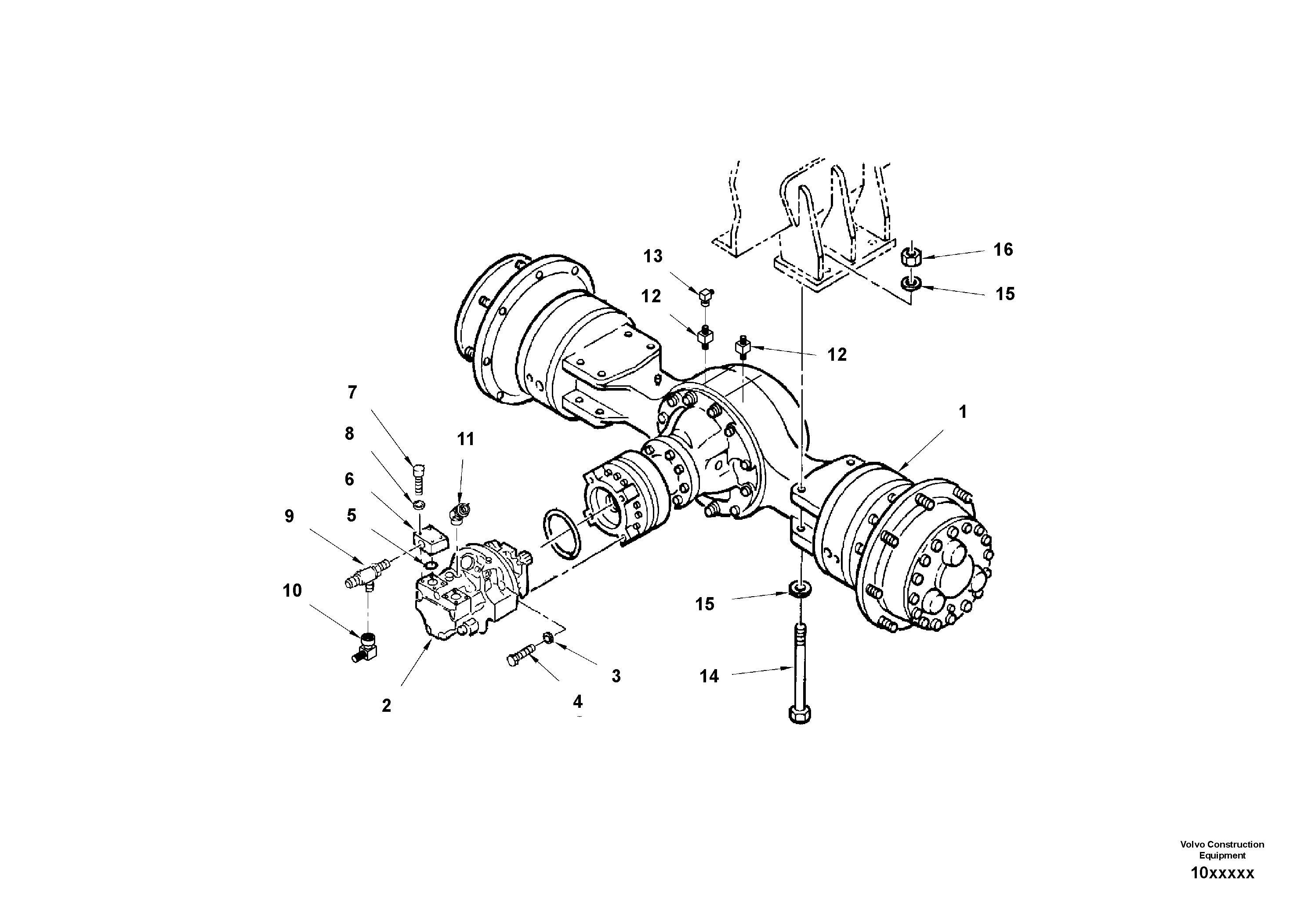 Схема запчастей Volvo SD150 S/N 0815001023 - - 100389 Installation Axle 