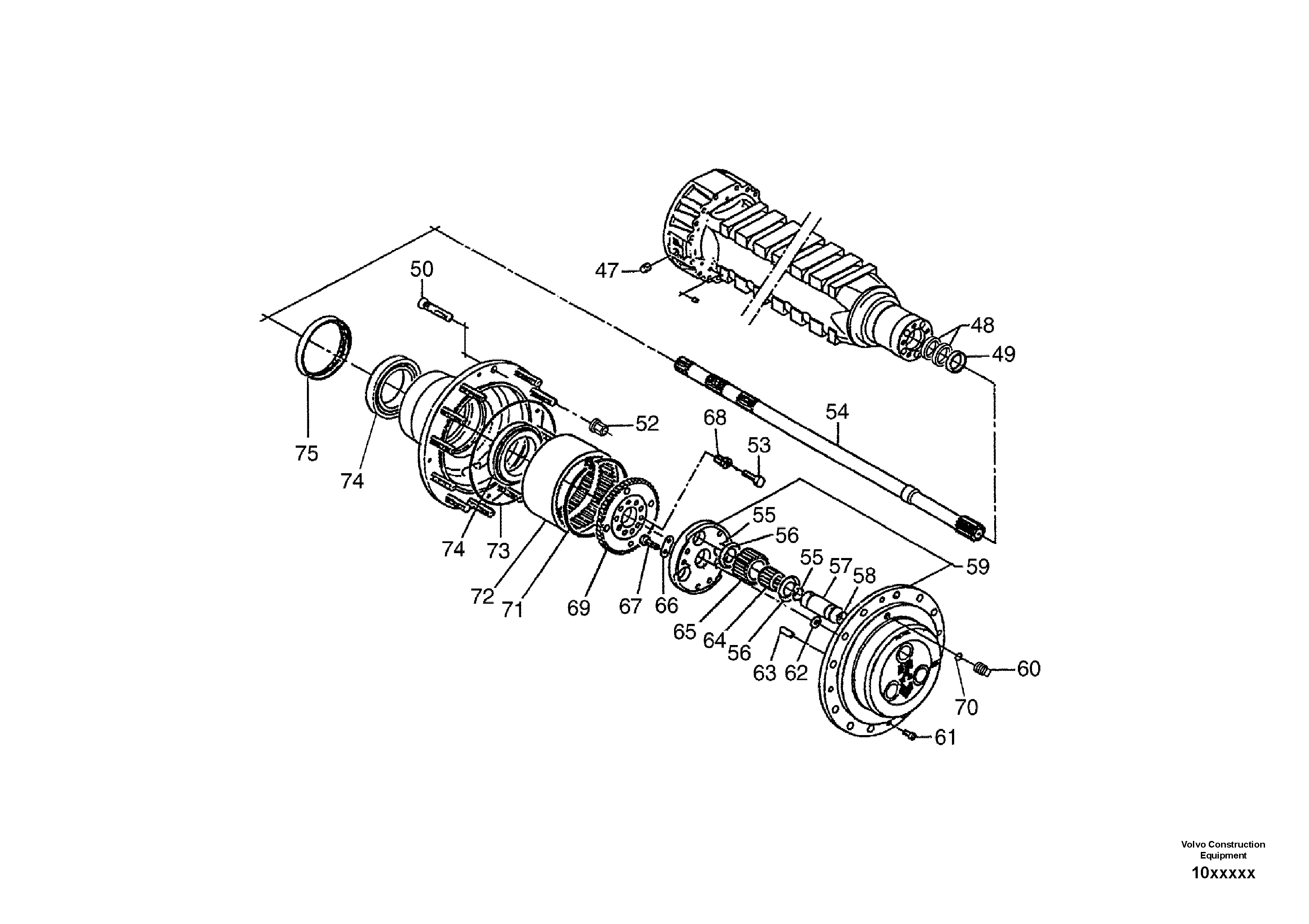 Схема запчастей Volvo SD150 S/N 0815001023 - - 47001 Мост (ось), в сборе 