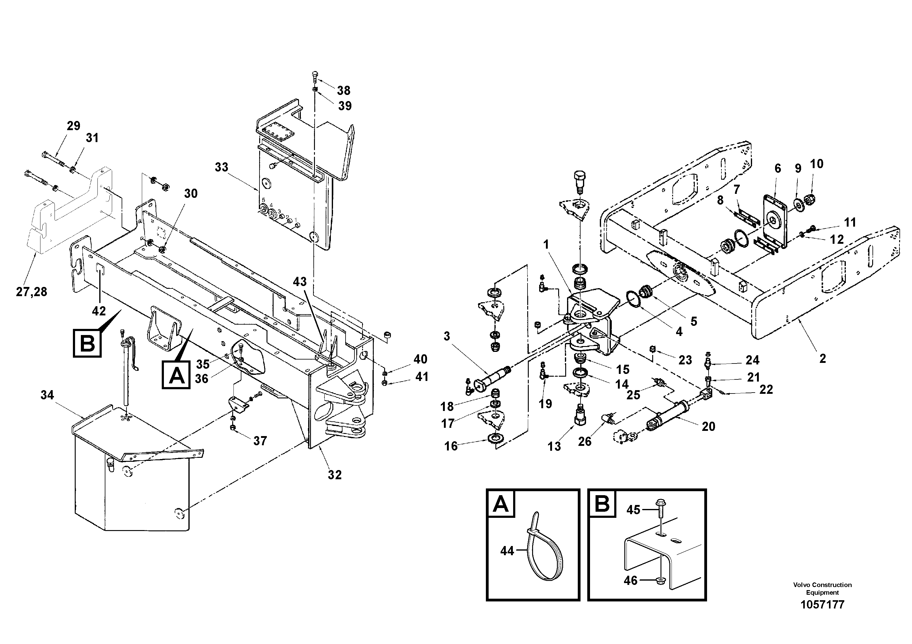 Схема запчастей Volvo SD150 S/N 0815001023 - - 106630 Installation Frames 