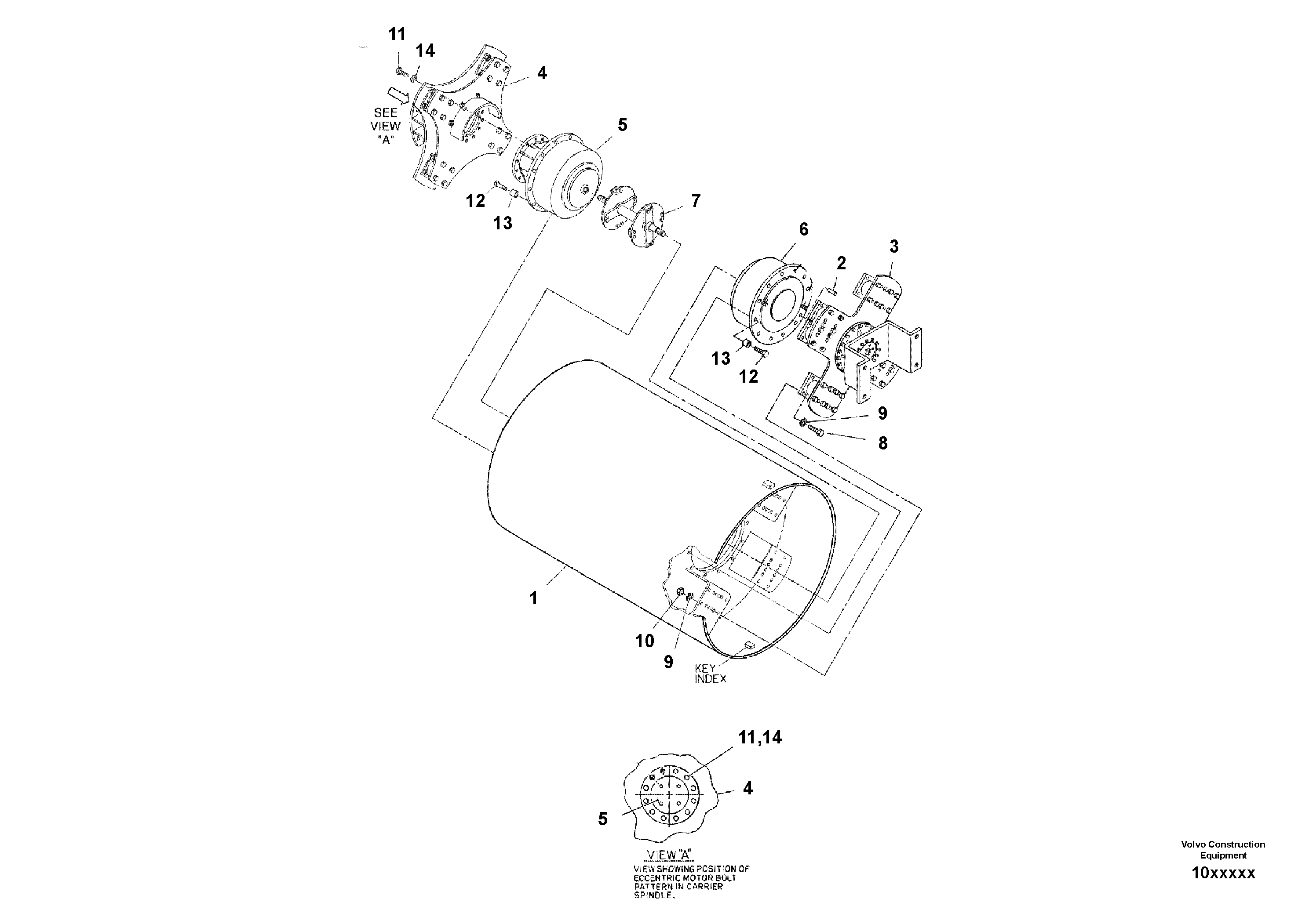 Схема запчастей Volvo SD150 S/N 0815001023 - - 47016 Assembly Drum 