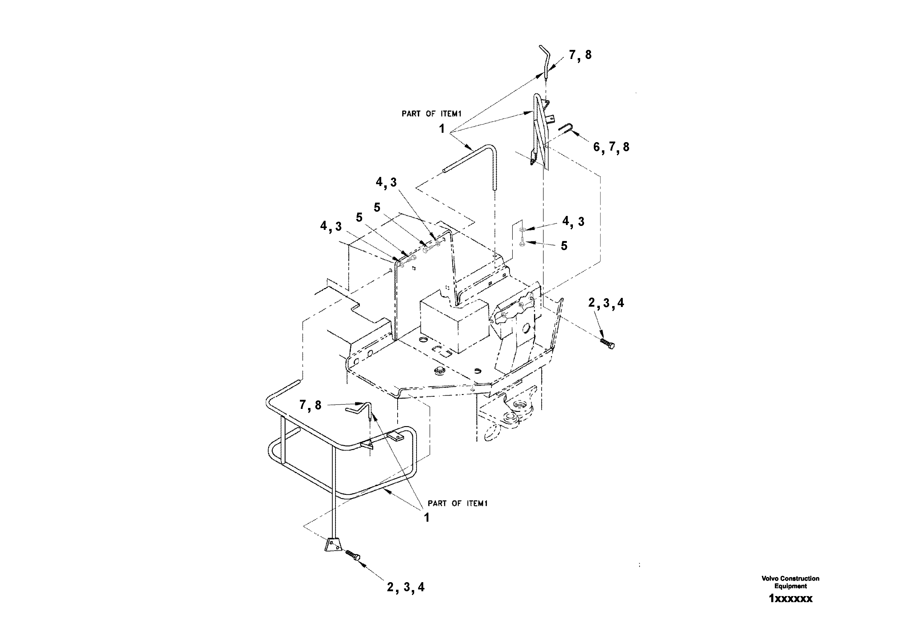 Схема запчастей Volvo SD150 S/N 0815001023 - - 47023 Assembly and Mounting Railing 