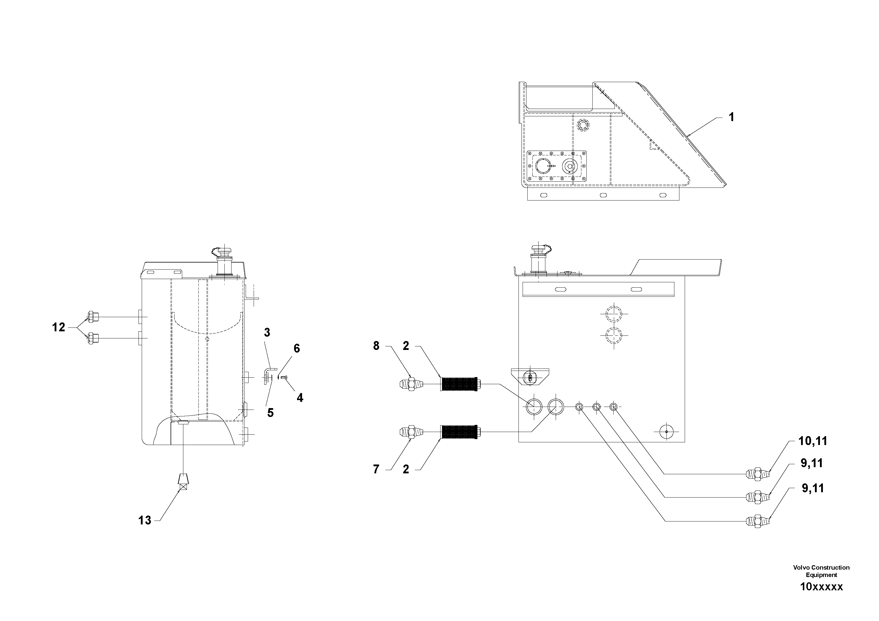 Схема запчастей Volvo SD150 S/N 0815001023 - - 44967 Sub-assembly Hydraulic Tank 