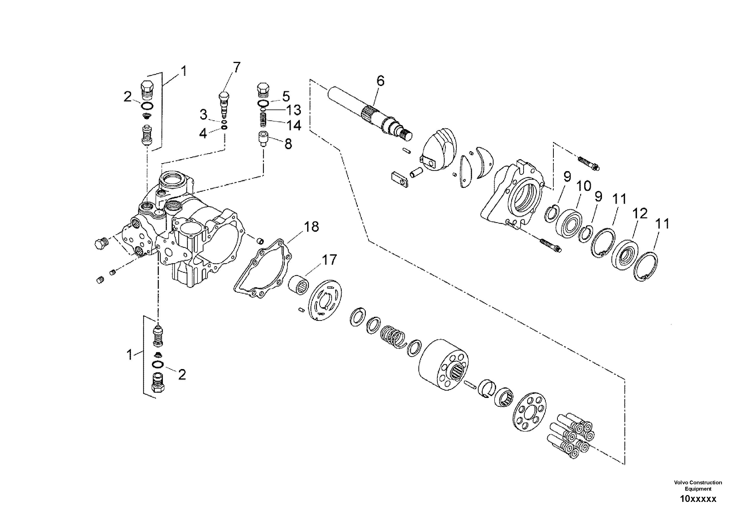 Схема запчастей Volvo SD150 S/N 0815001023 - - 47027 Vibration Pump 