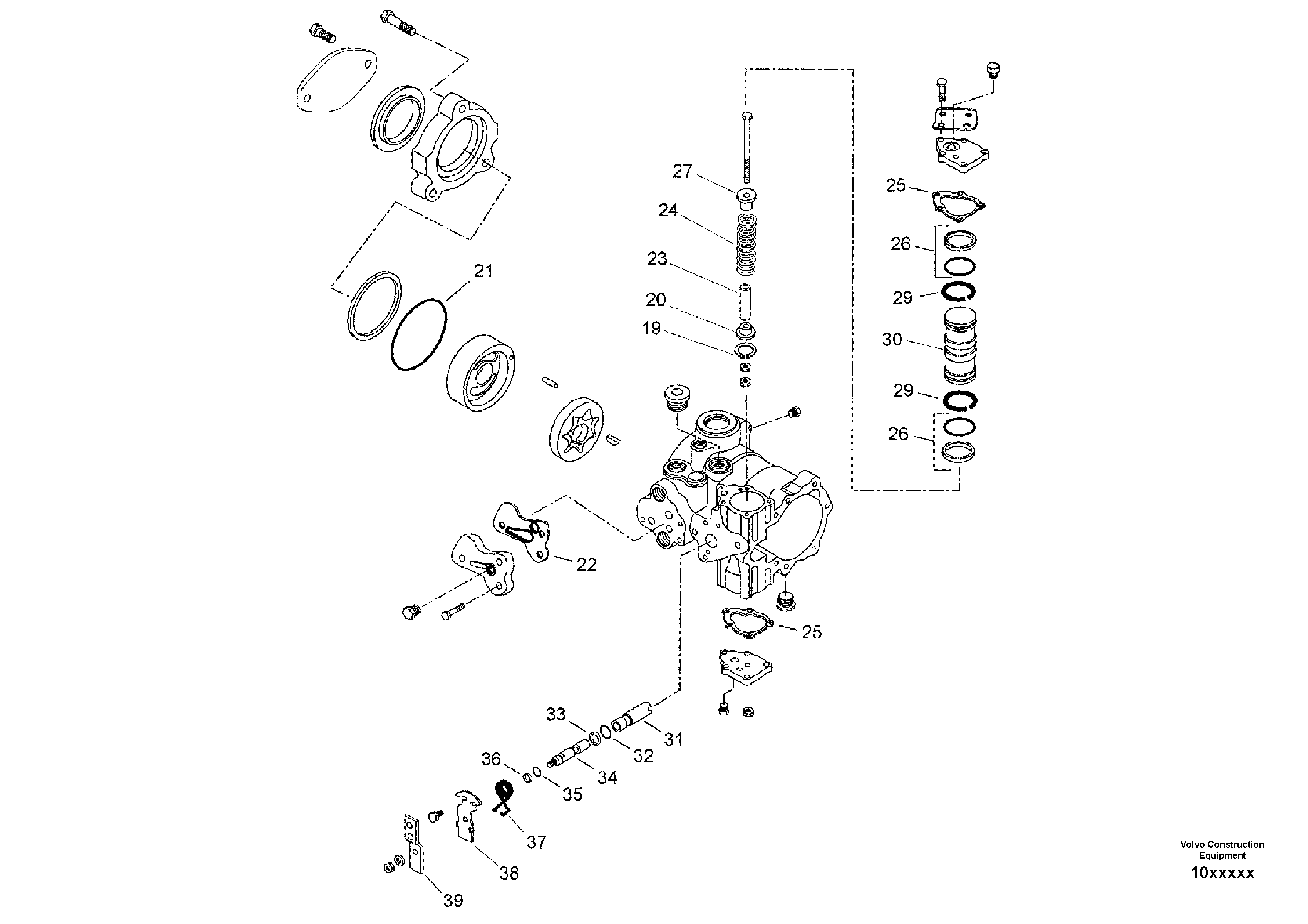 Схема запчастей Volvo SD150 S/N 0815001023 - - 47028 Vibration Pump 