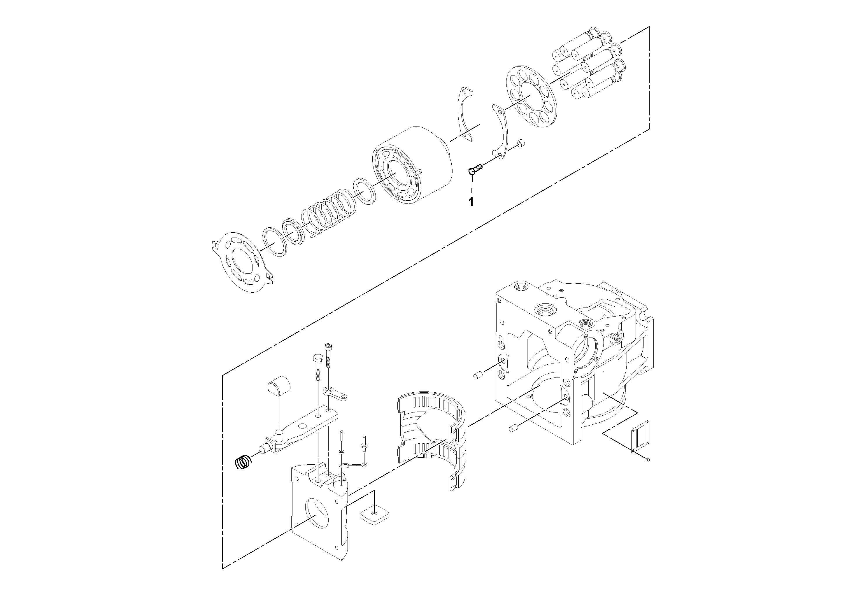 Схема запчастей Volvo SD160DX/SD190/SD200 S/N 197386 - - 49837 Propulsion Pump 