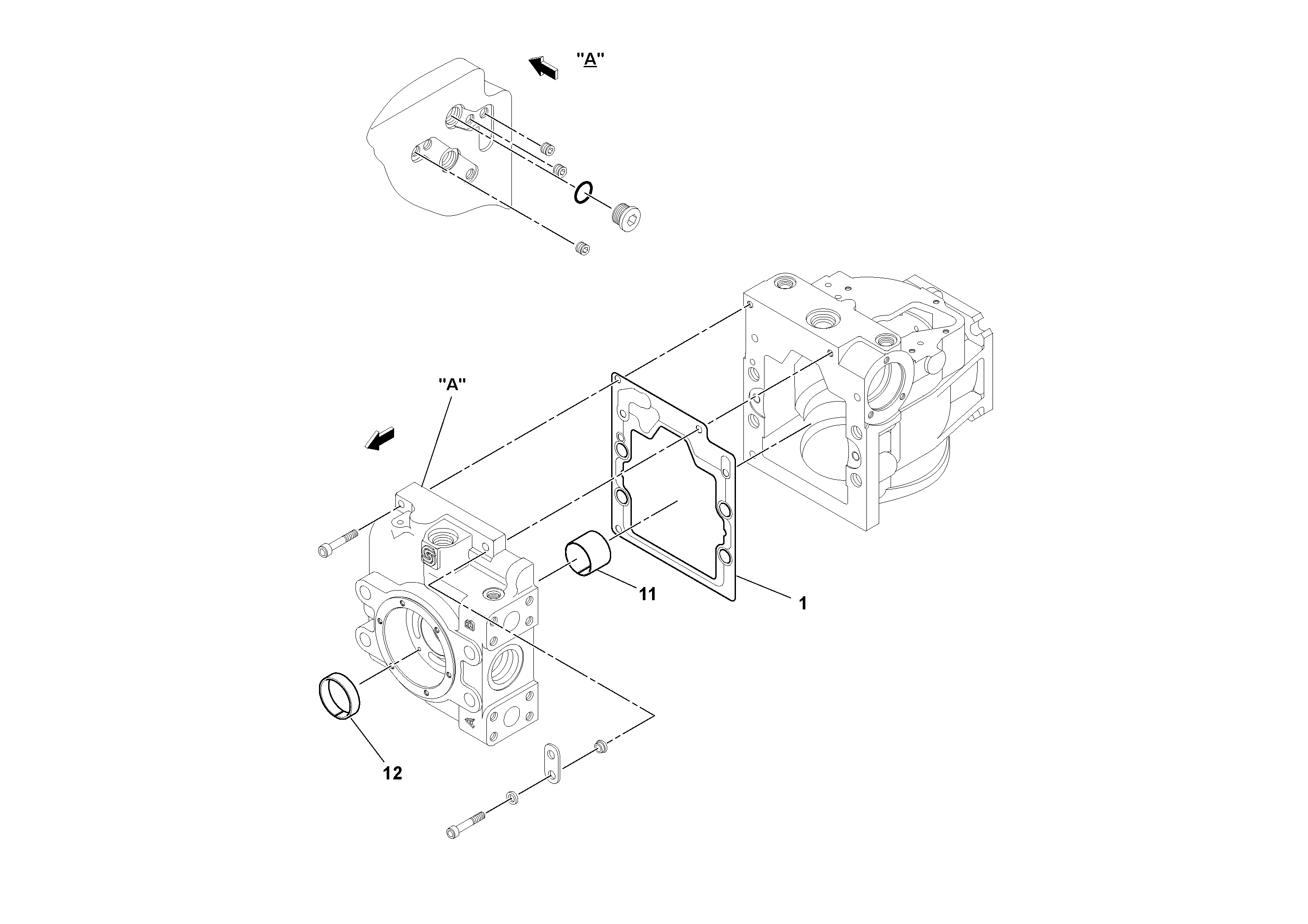 Схема запчастей Volvo SD160DX/SD190/SD200 S/N 197386 - - 49843 Propulsion Pump 