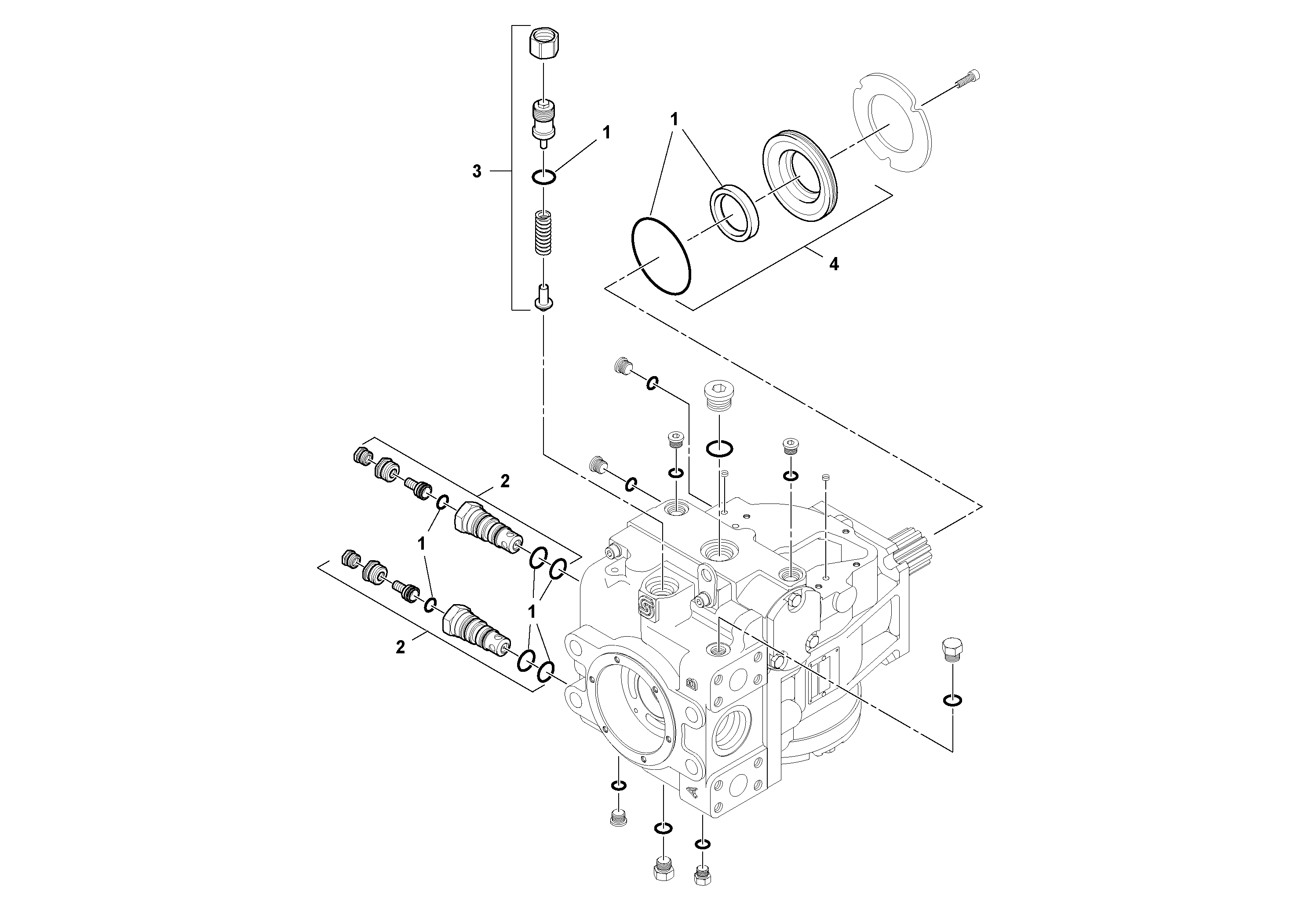Схема запчастей Volvo SD160DX/SD190/SD200 S/N 197386 - - 93977 Propulsion Pump 