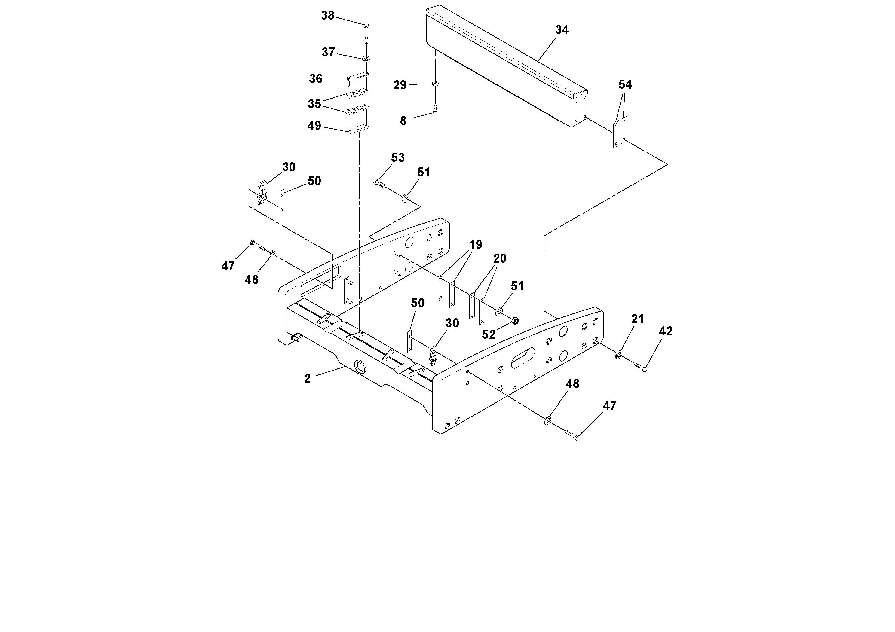 Схема запчастей Volvo SD160DX/SD190/SD200 S/N 197386 - - 96100 Front Frame Installation 