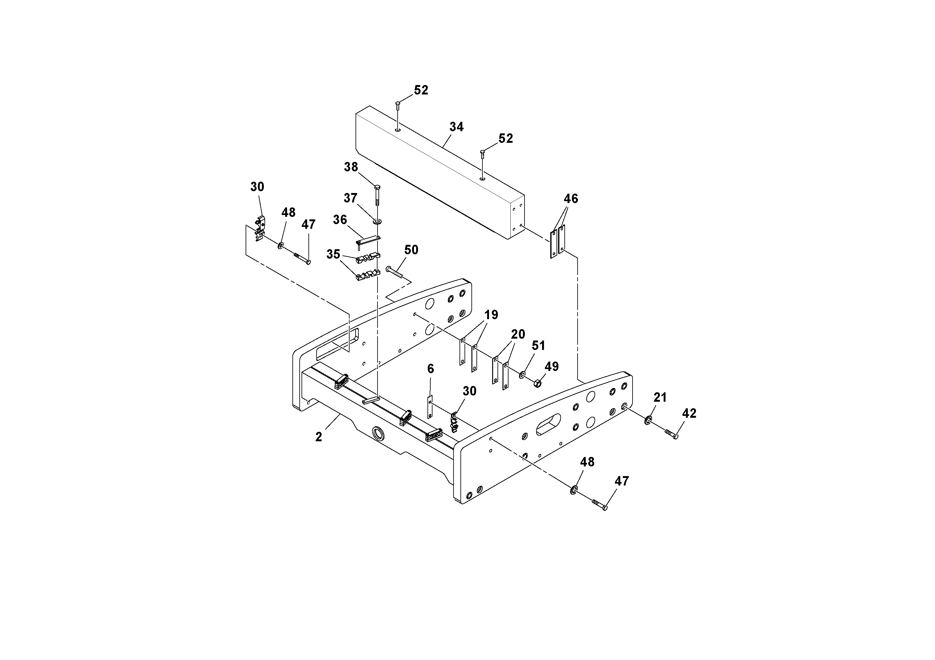 Схема запчастей Volvo SD160DX/SD190/SD200 S/N 197386 - - 96170 Front Frame Installation 