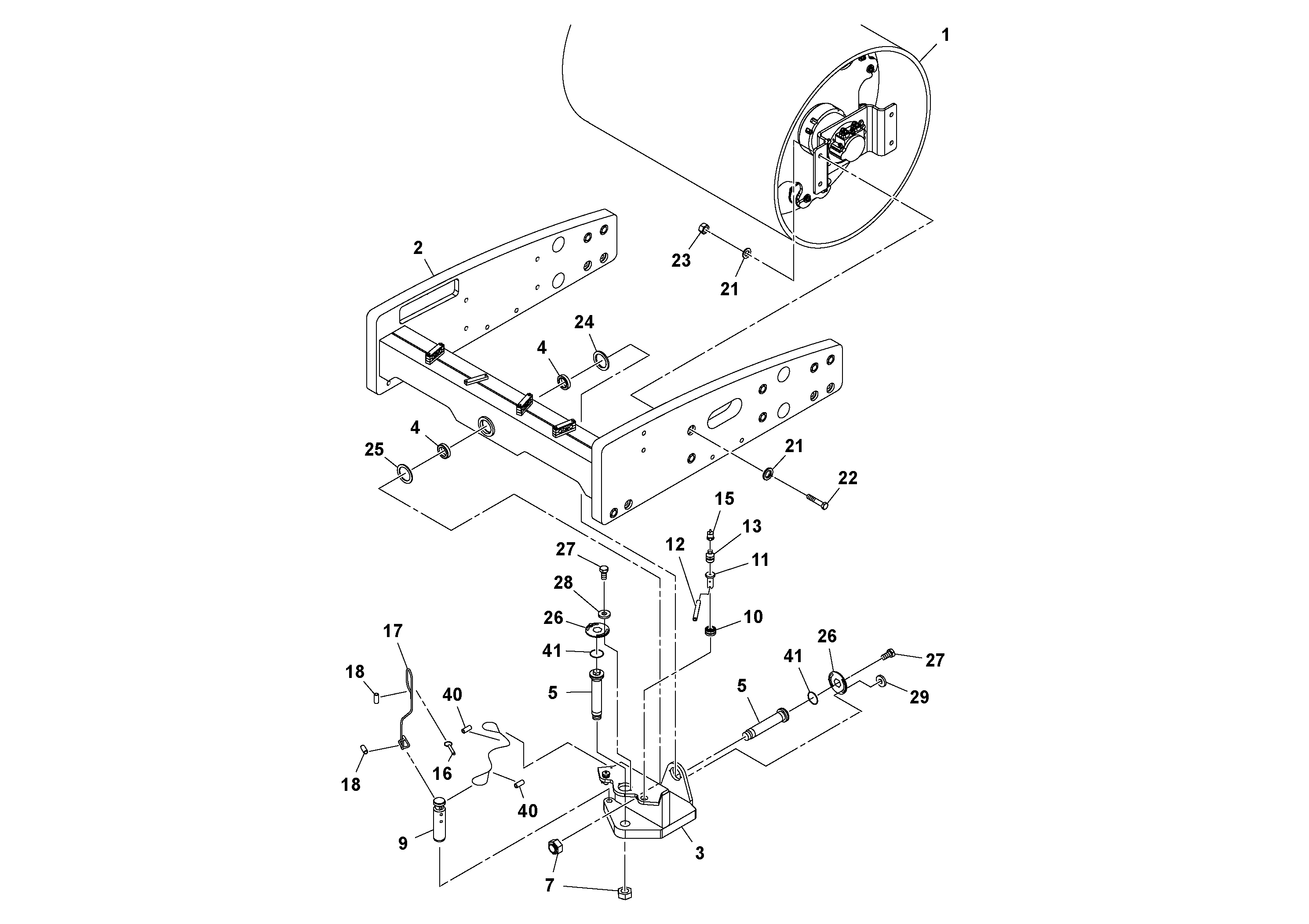 Схема запчастей Volvo SD160DX/SD190/SD200 S/N 197386 - - 98206 Front Frame Installation 