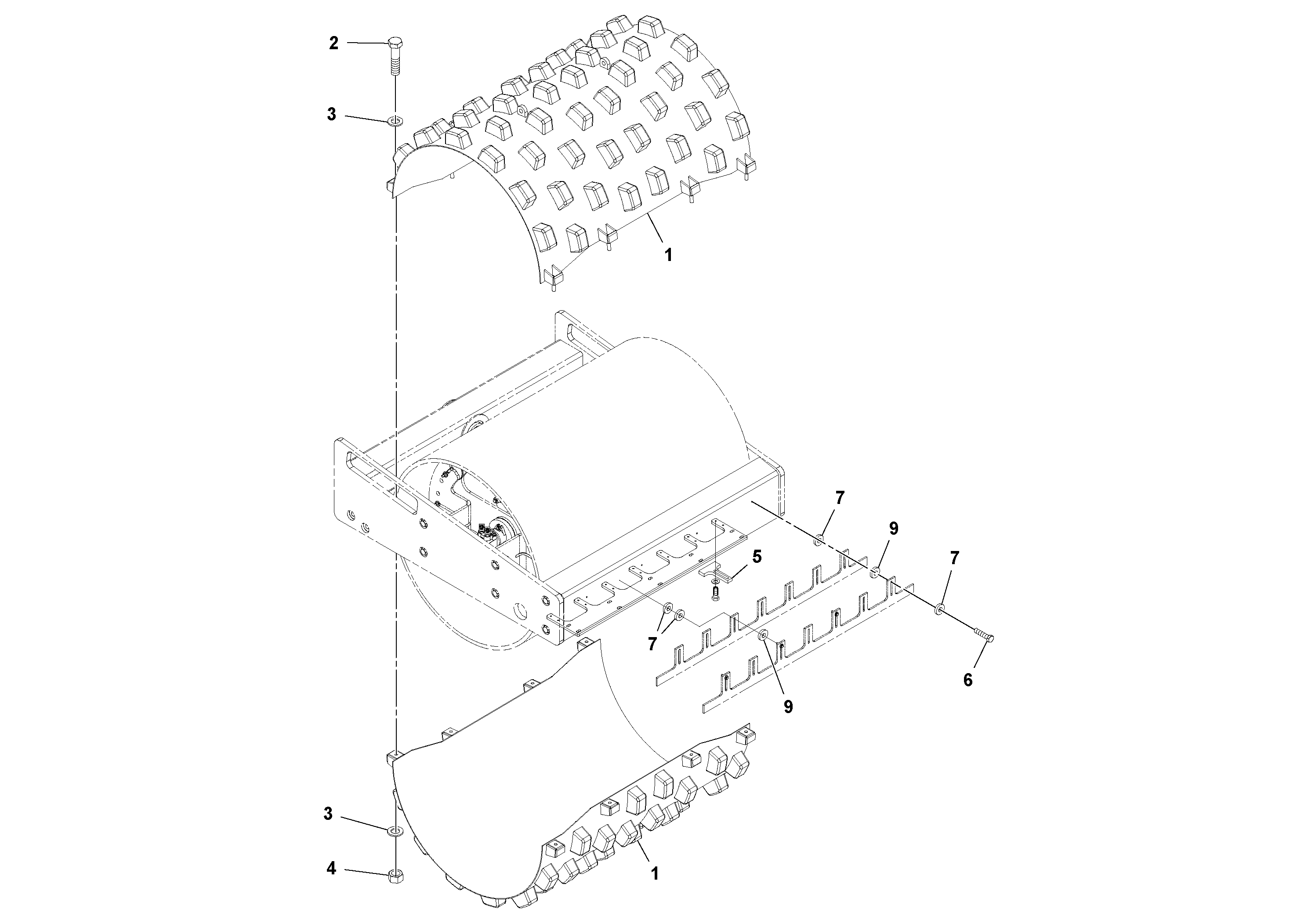 Схема запчастей Volvo SD160DX/SD190/SD200 S/N 197386 - - 105366 Bolt-on Shell Installation 