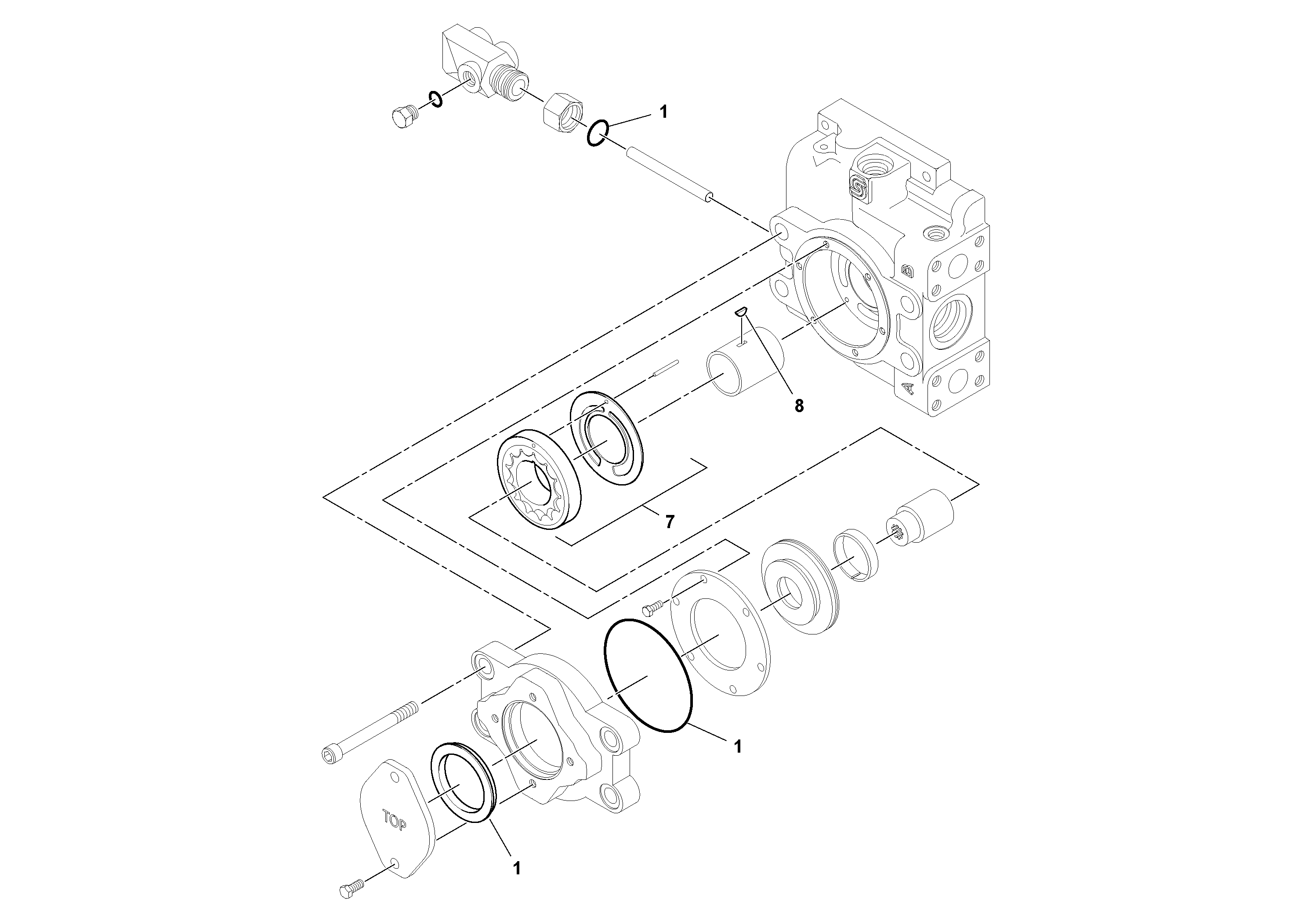 Схема запчастей Volvo SD160DX/SD190/SD200 S/N 197386 - - 47427 Vibration Pump 