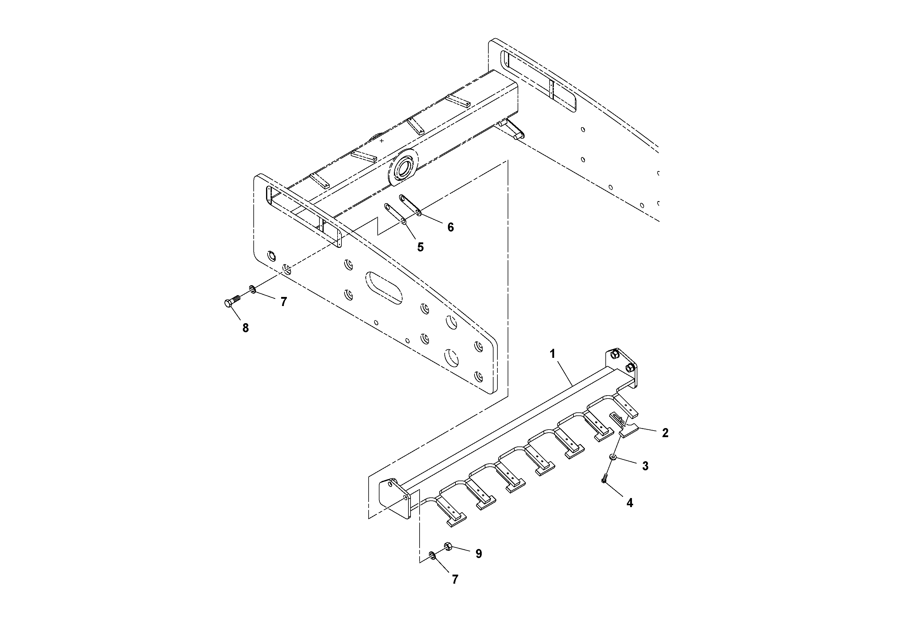 Схема запчастей Volvo SD160DX/SD190/SD200 S/N 197386 - - 94561 Inside Scraper Installation 
