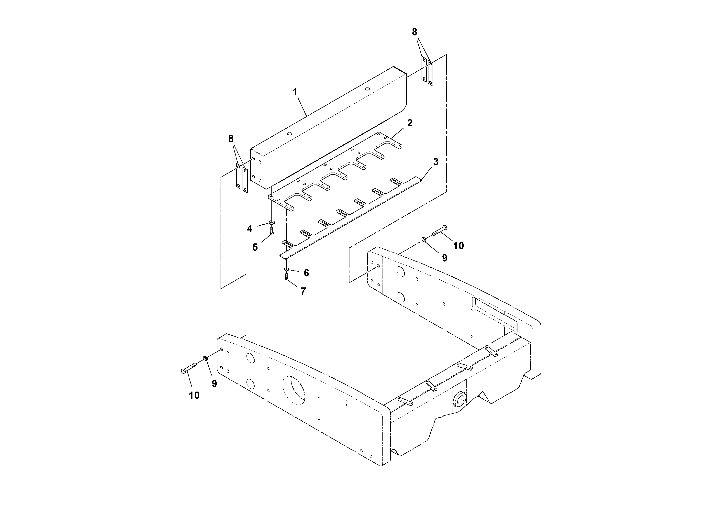 Схема запчастей Volvo SD160DX/SD190/SD200 S/N 197386 - - 98203 Scraper Installation 