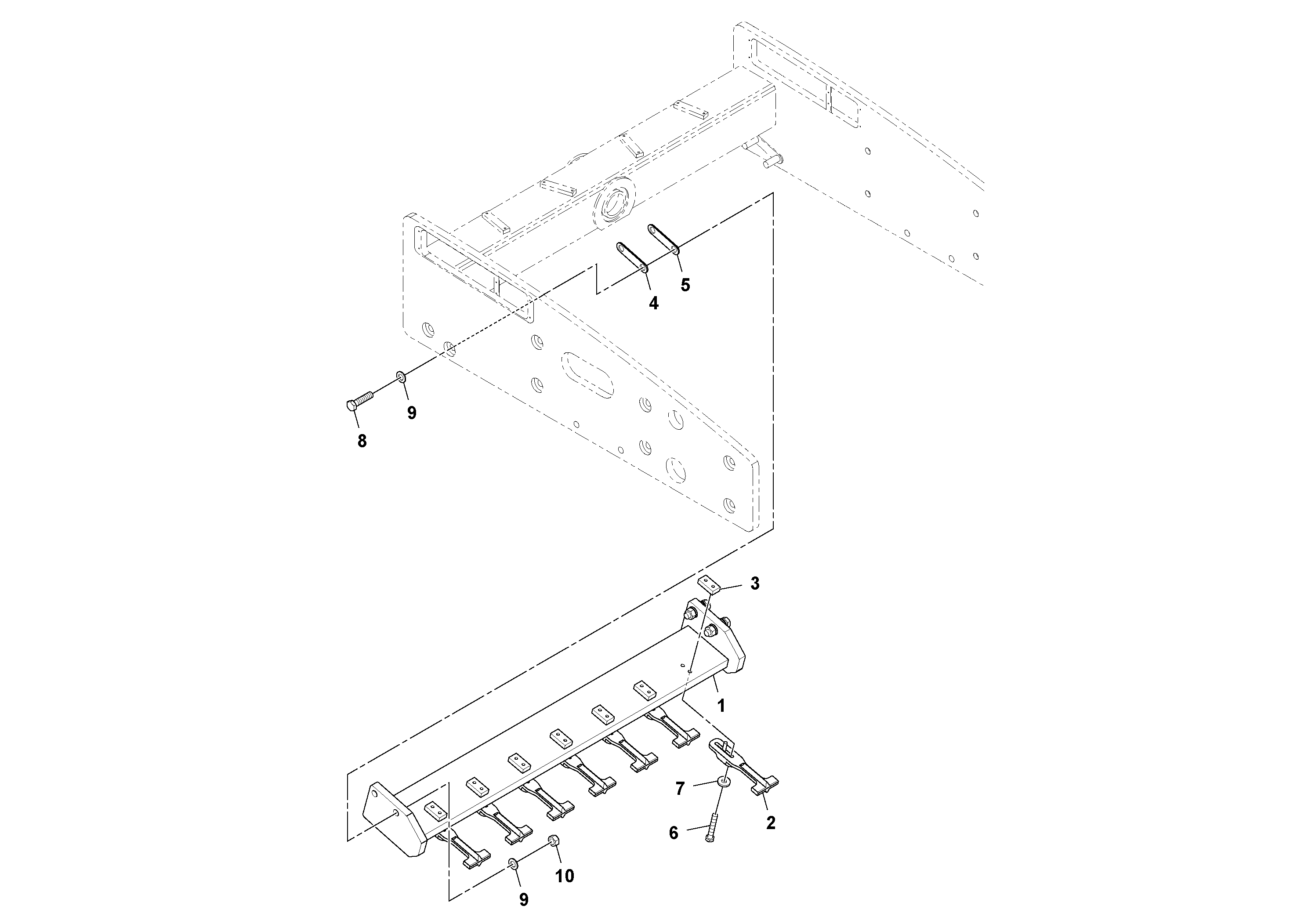 Схема запчастей Volvo SD160DX/SD190/SD200 S/N 197386 - - 99088 Inside Scraper Installation 