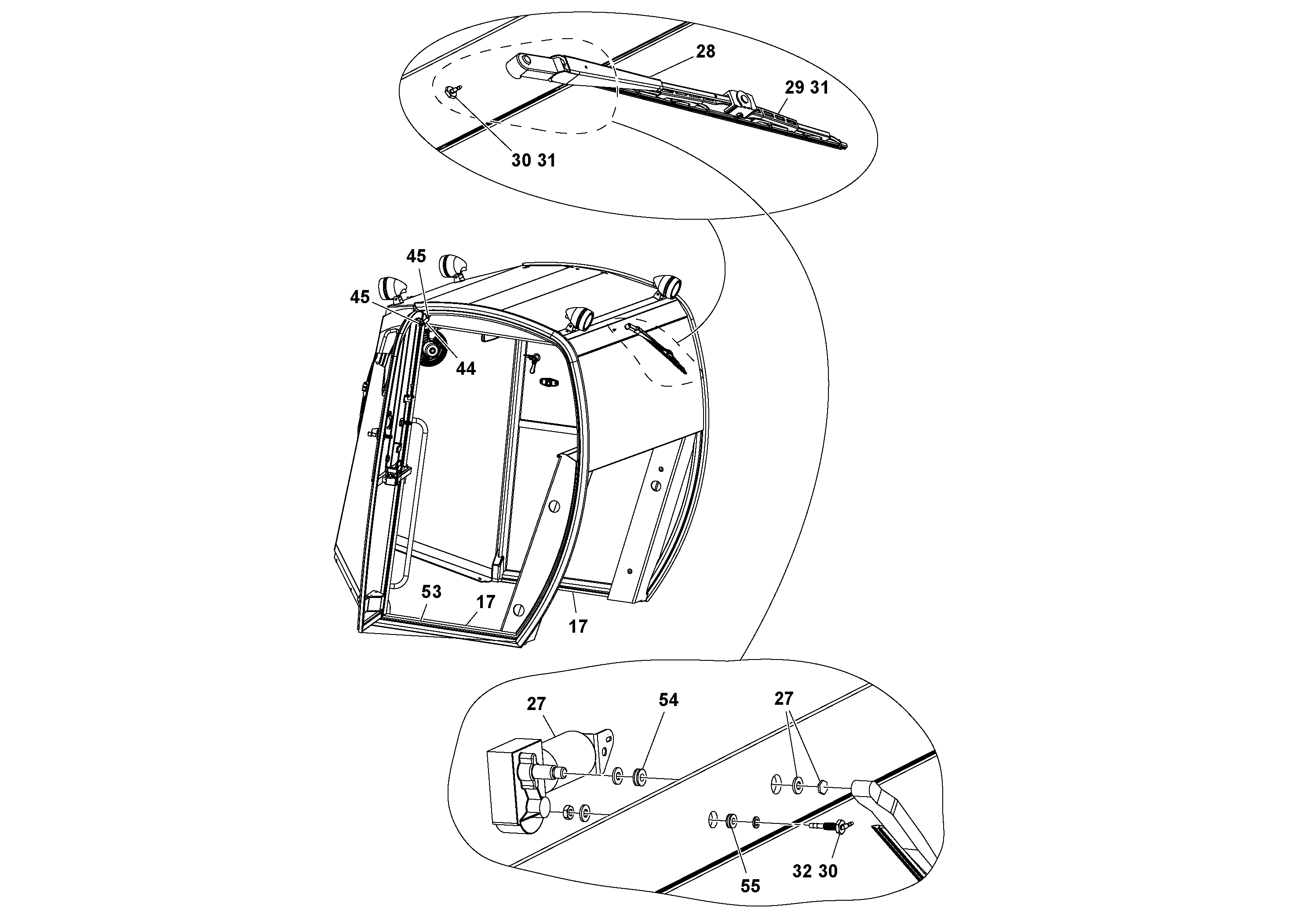 Схема запчастей Volvo SD160DX/SD190/SD200 S/N 197386 - - 87625 Cab Assembly 