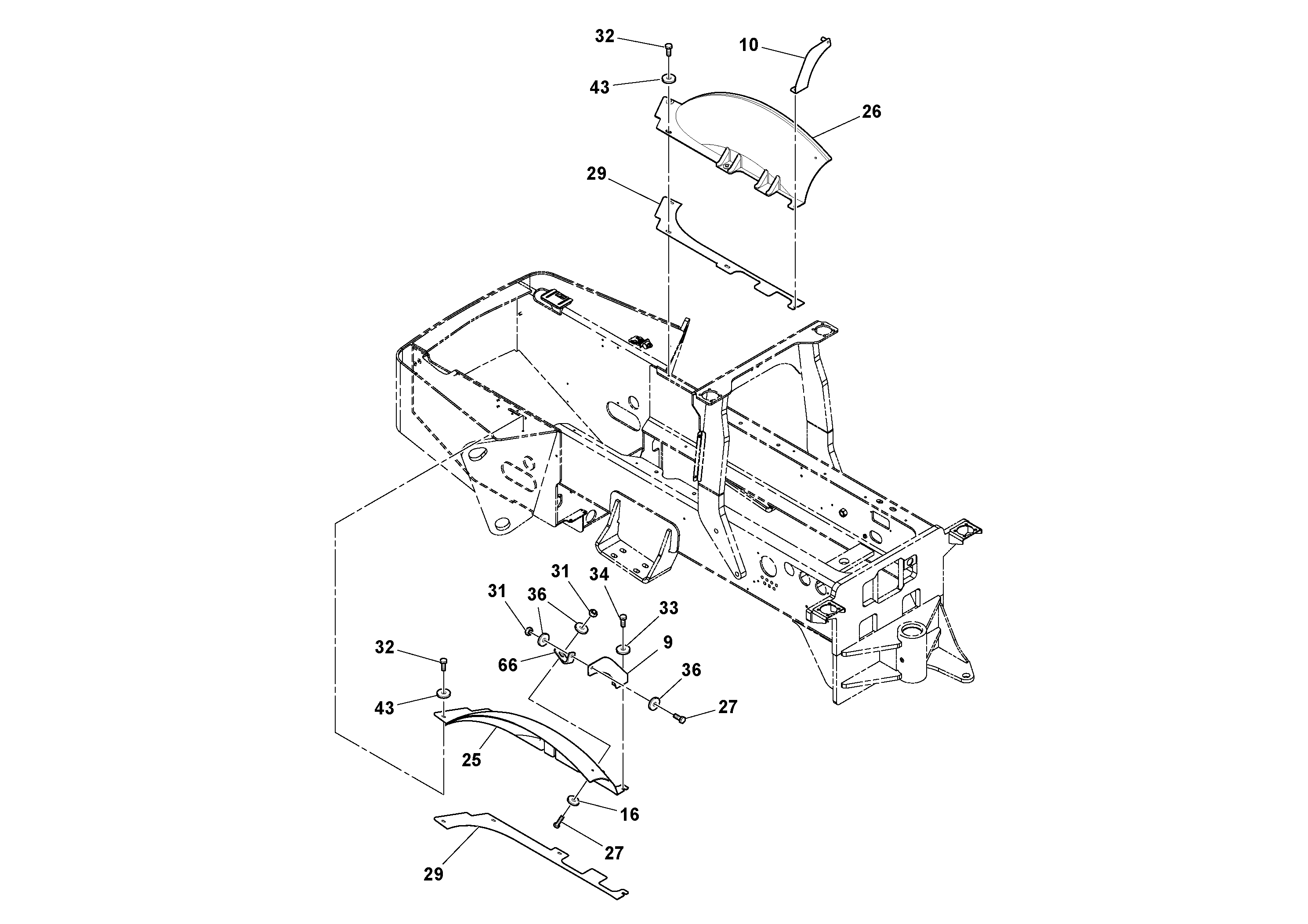 Схема запчастей Volvo SD160DX/SD190/SD200 S/N 197386 - - 94513 Hood Installation 