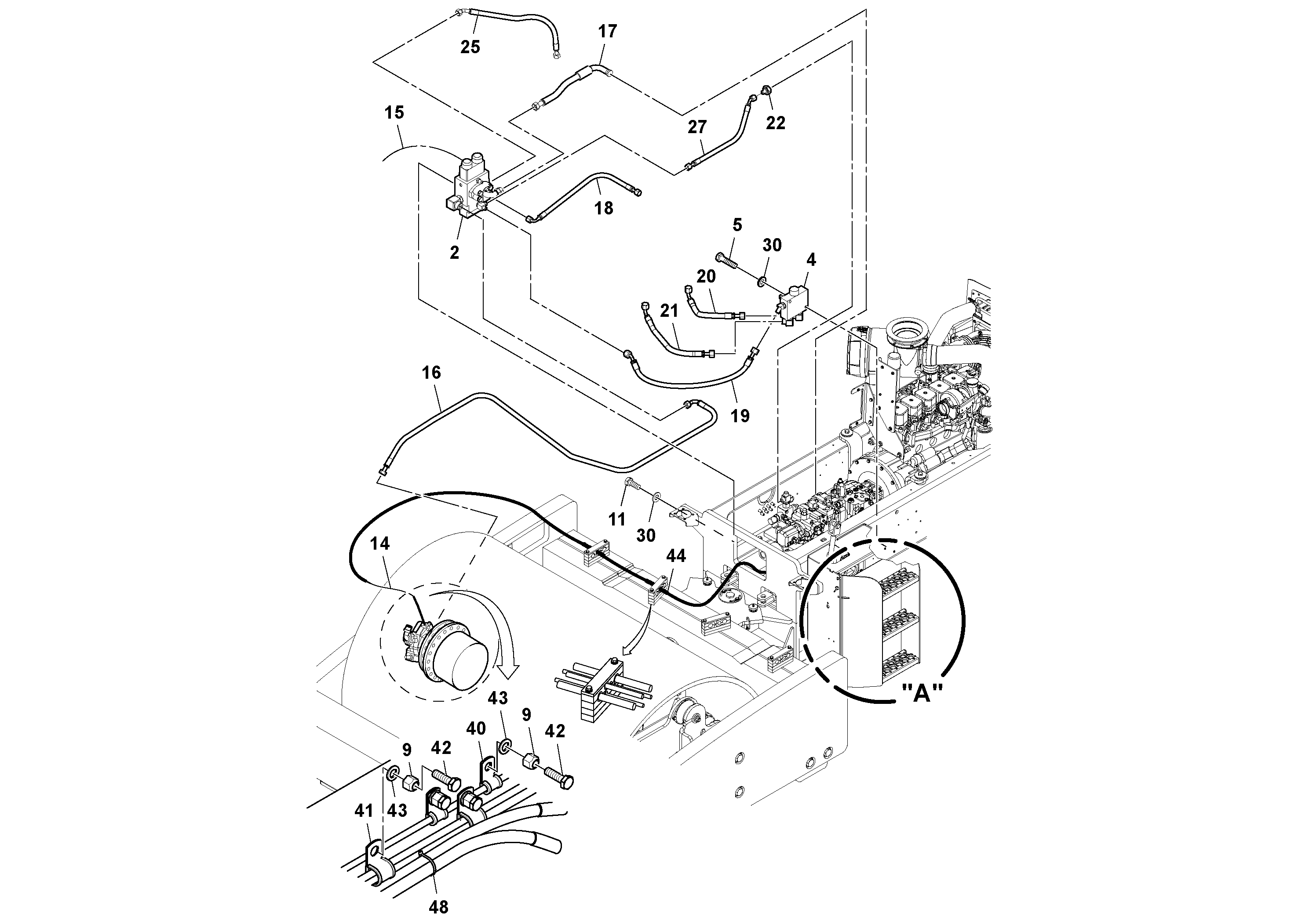 Схема запчастей Volvo SD160DX/SD190/SD200 S/N 197386 - - 91576 Traction Enhancement Installation 