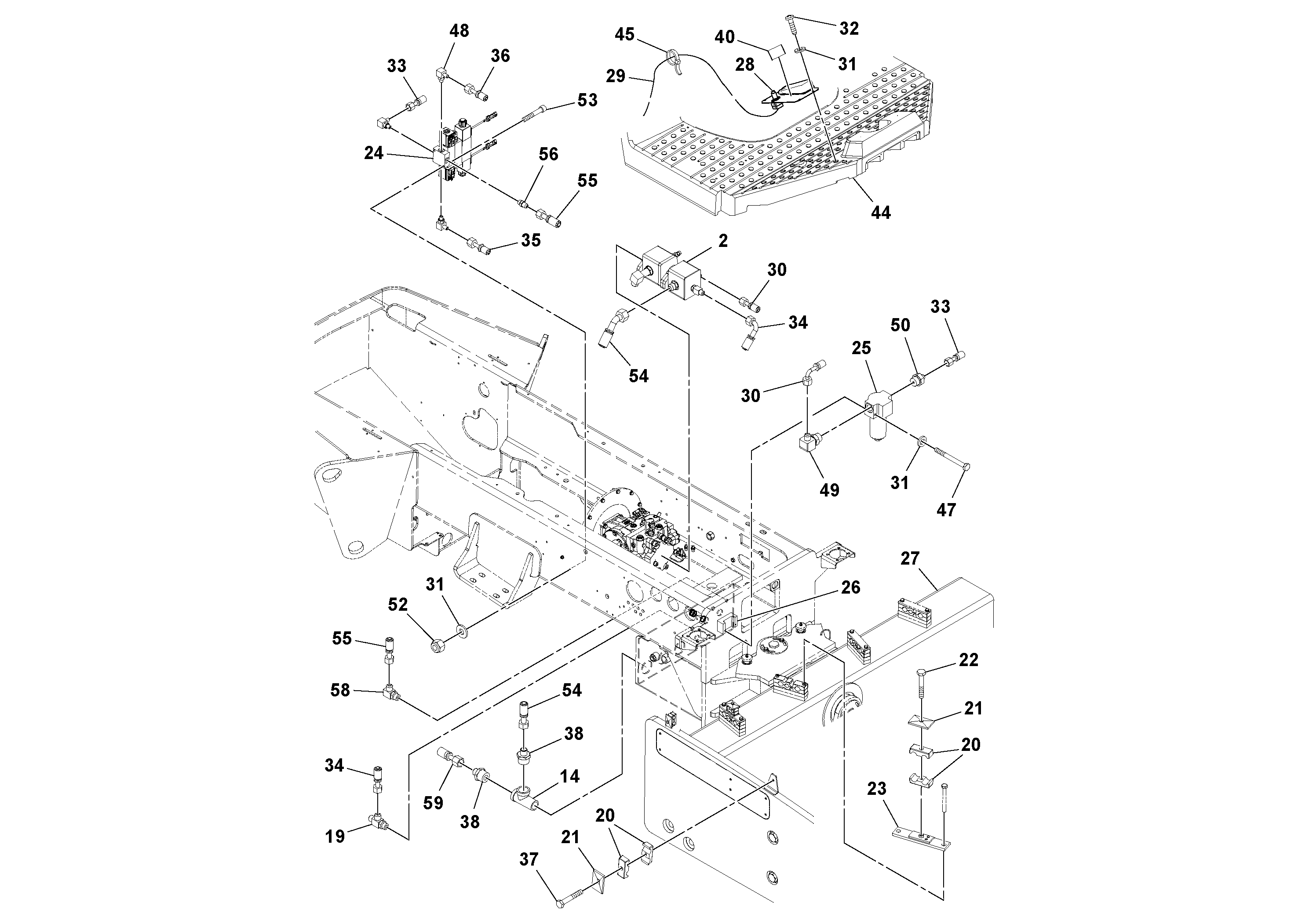 Схема запчастей Volvo SD160DX/SD190/SD200 S/N 197386 - - 22628 Strike-off Blade Installation 