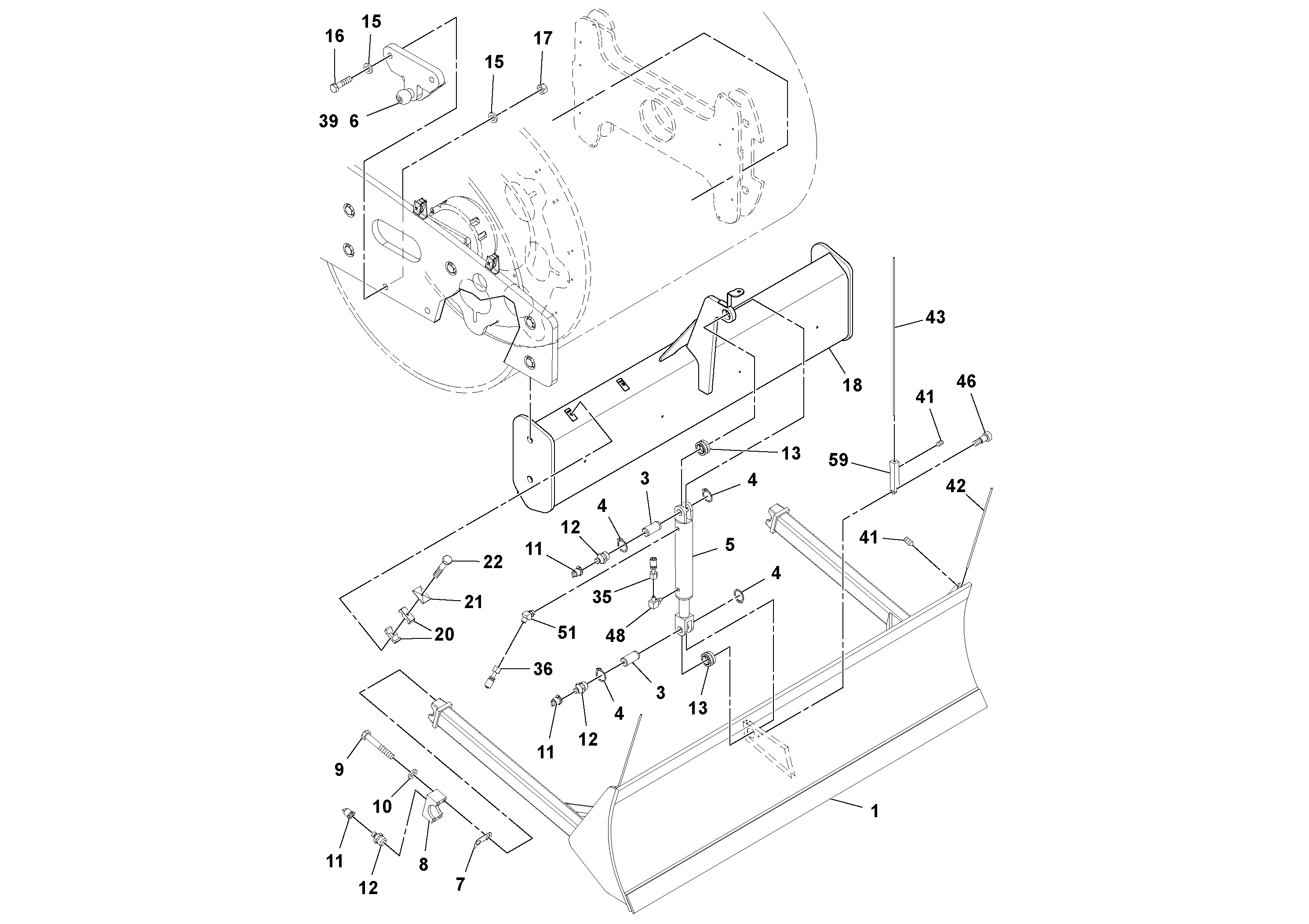 Схема запчастей Volvo SD160DX/SD190/SD200 S/N 197386 - - 99028 Strike-off Blade Installation 