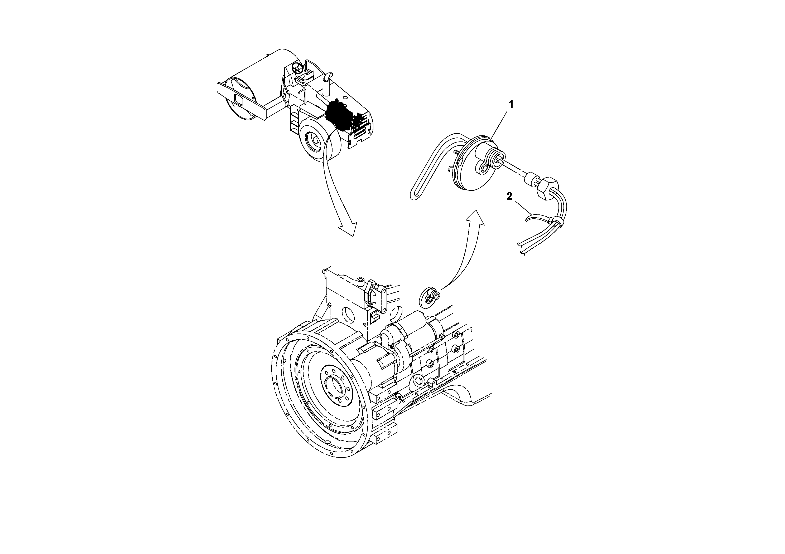Схема запчастей Volvo SD160DX/SD190/SD200 S/N 197386 - - 94113 Block Heater Installation 