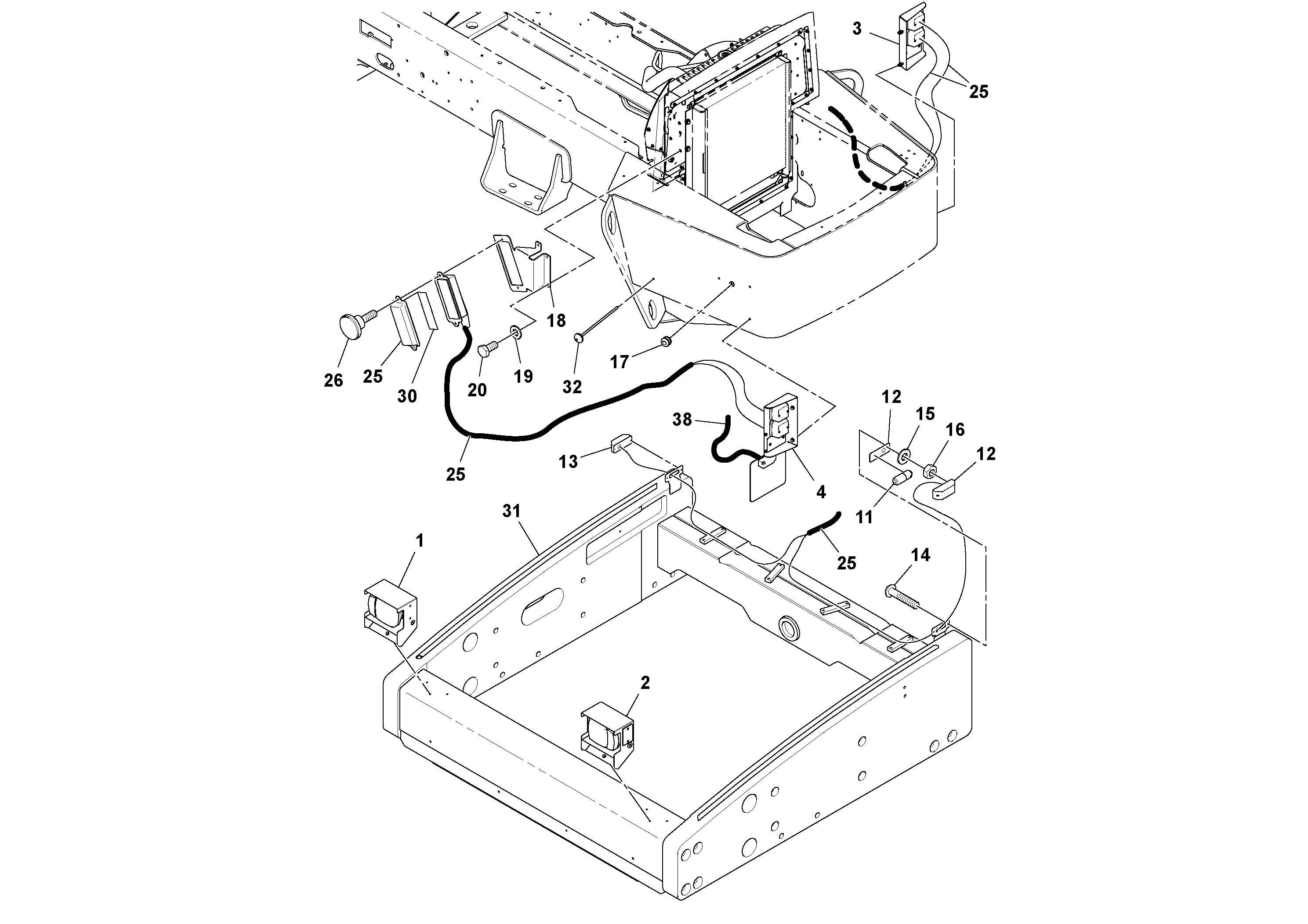 Схема запчастей Volvo SD160DX/SD190/SD200 S/N 197386 - - 94778 Headlights Installation 