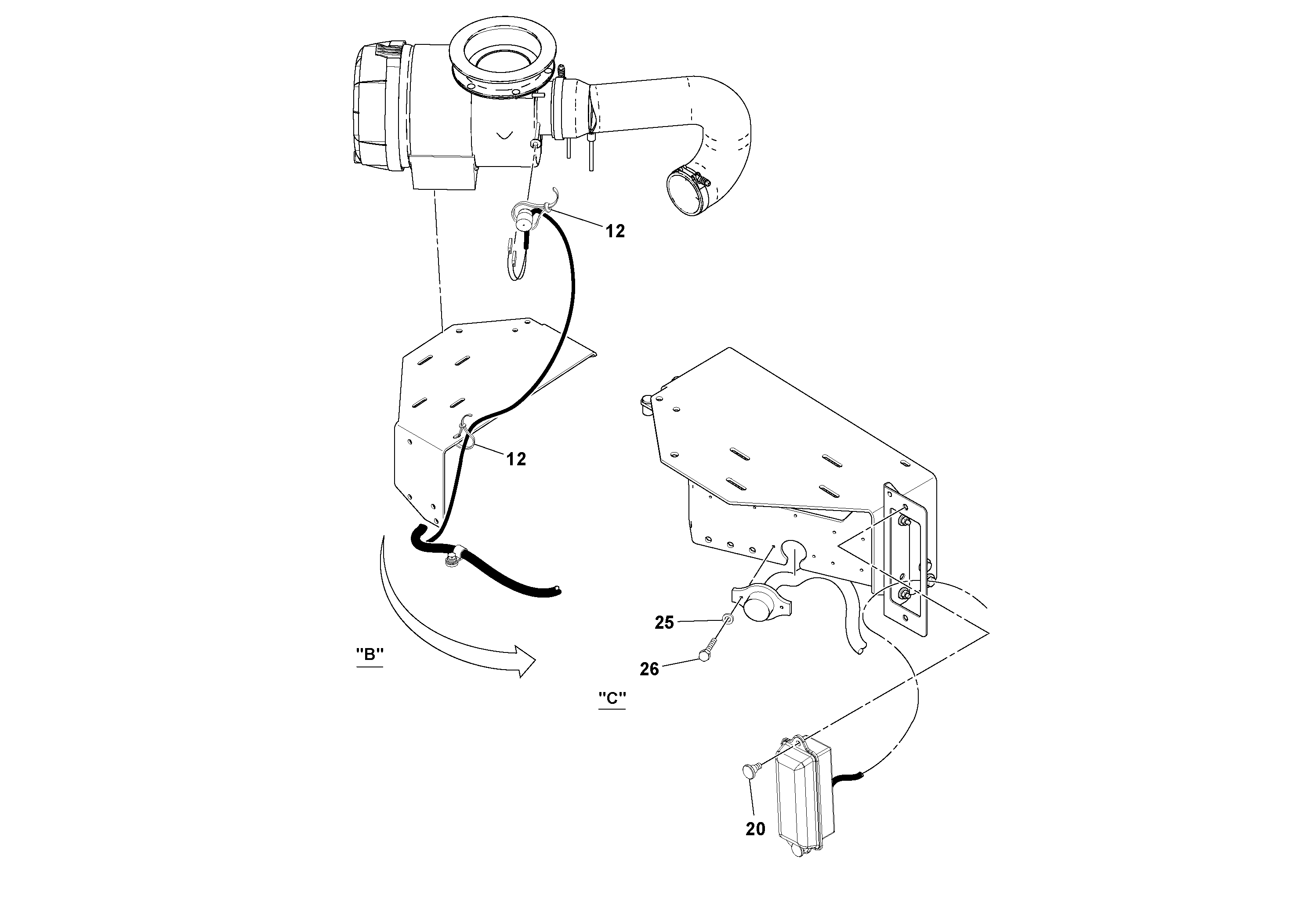 Схема запчастей Volvo SD160DX/SD190/SD200 S/N 197386 - - 16117 Electrical Installation 