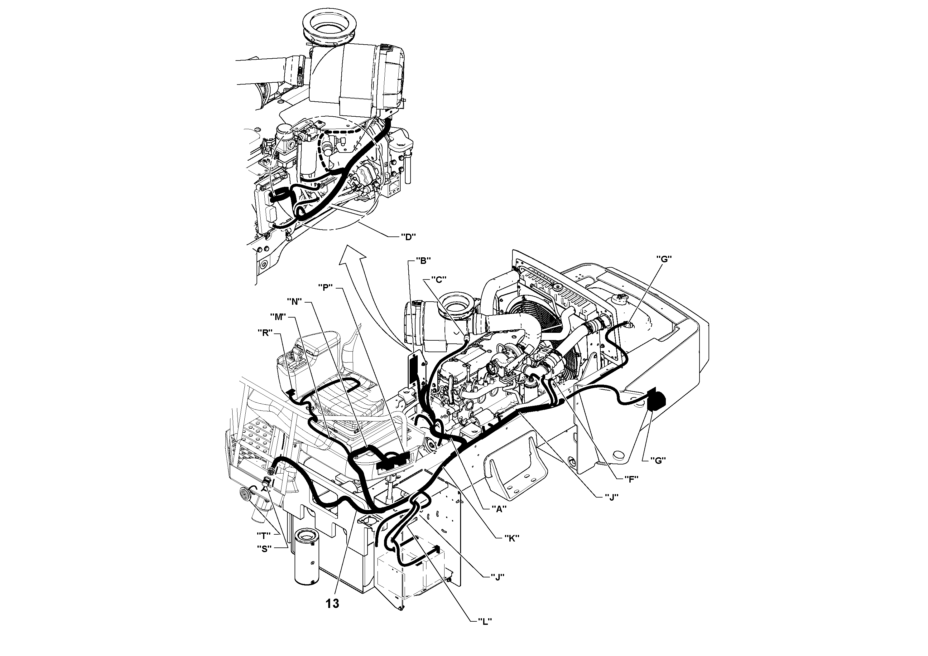 Схема запчастей Volvo SD160DX/SD190/SD200 S/N 197386 - - 92884 Electrical Installation 