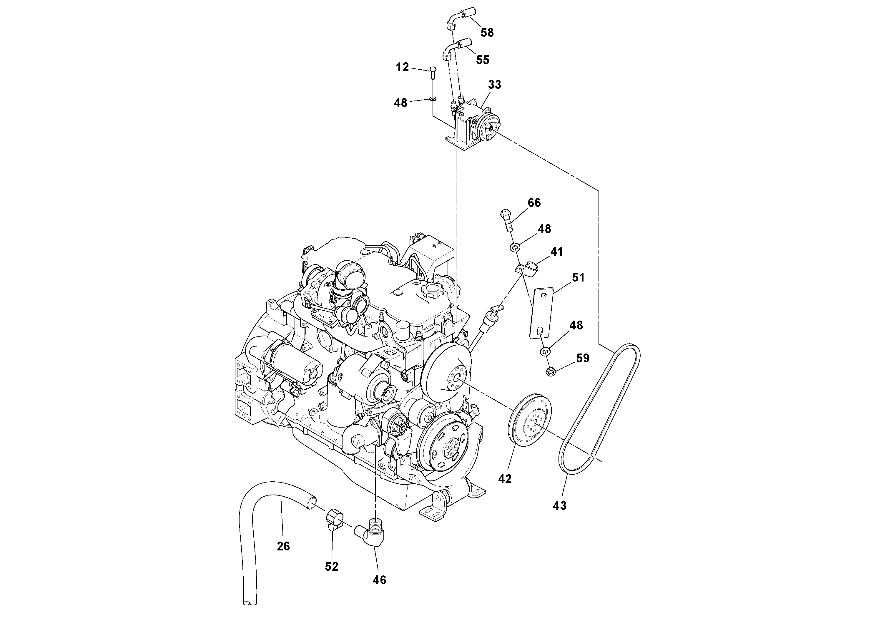 Схема запчастей Volvo SD115D/SD115F S/N 23273 - - 74237 Heater Installation 
