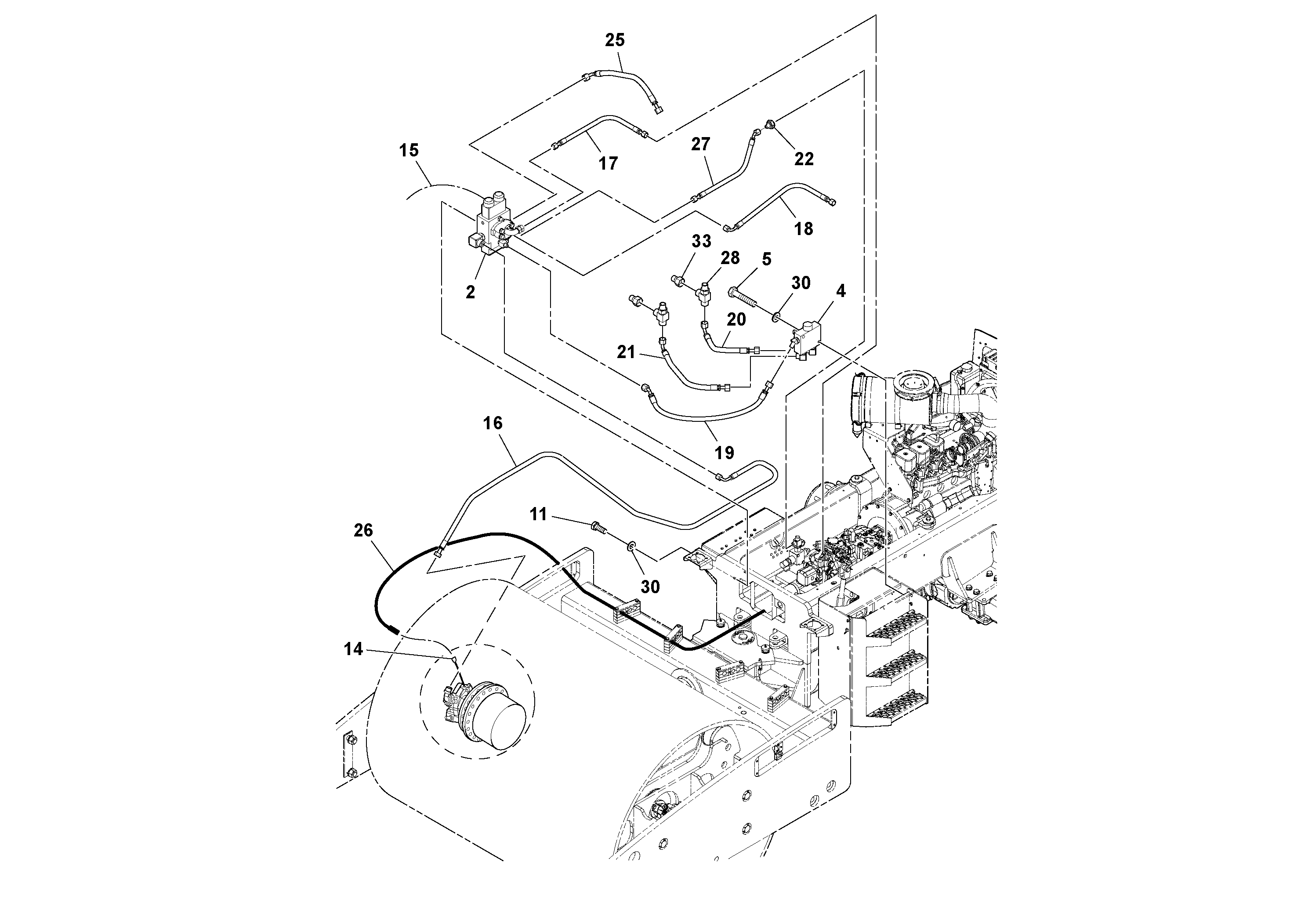 Схема запчастей Volvo SD115D/SD115F S/N 23273 - - 74241 Traction Enhancement System Installation 