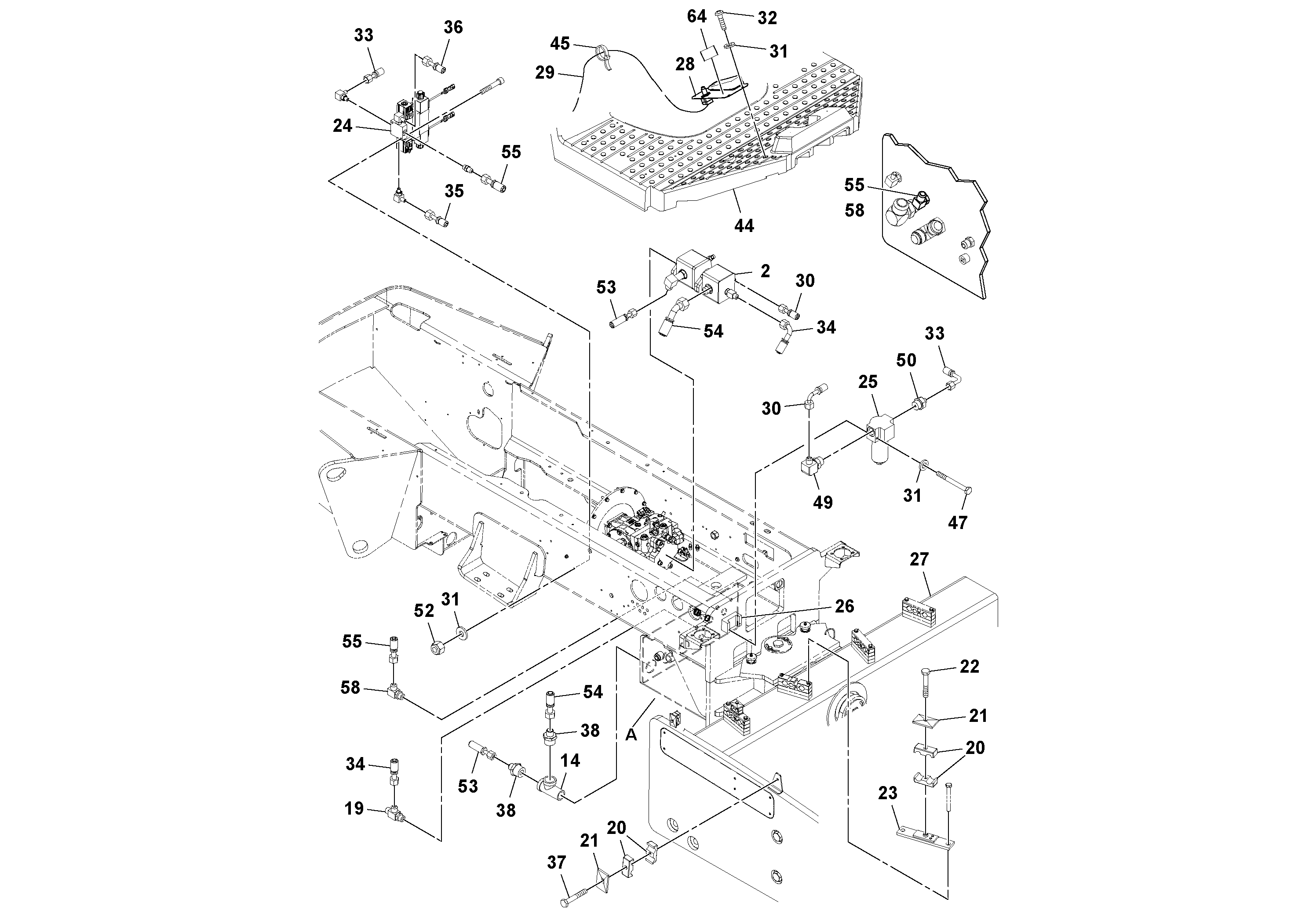 Схема запчастей Volvo SD115D/SD115F S/N 23273 - - 100671 Leveling Blade Installation 