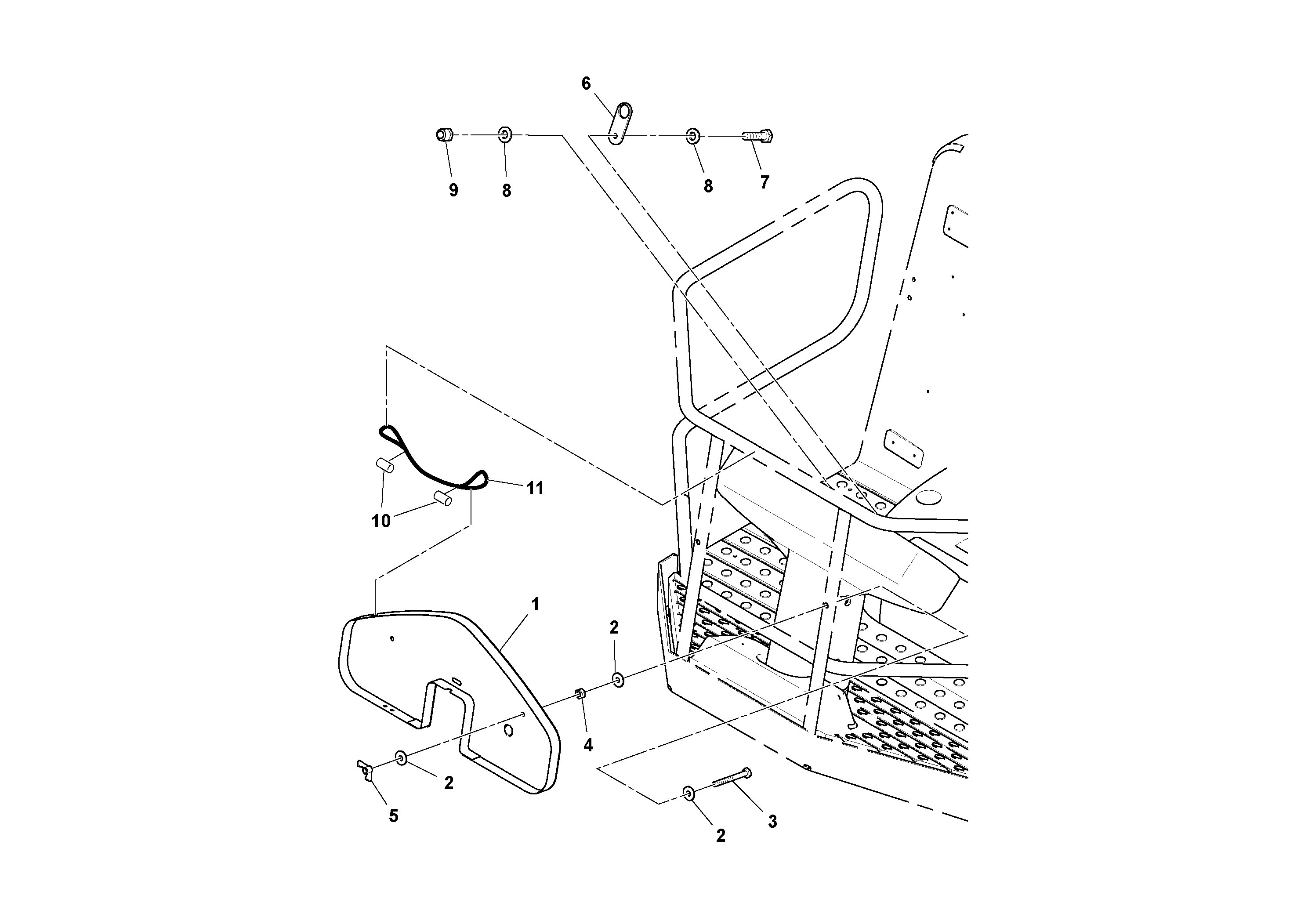Схема запчастей Volvo SD115D/SD115F S/N 23273 - - 76341 Vandal Cover Installation 