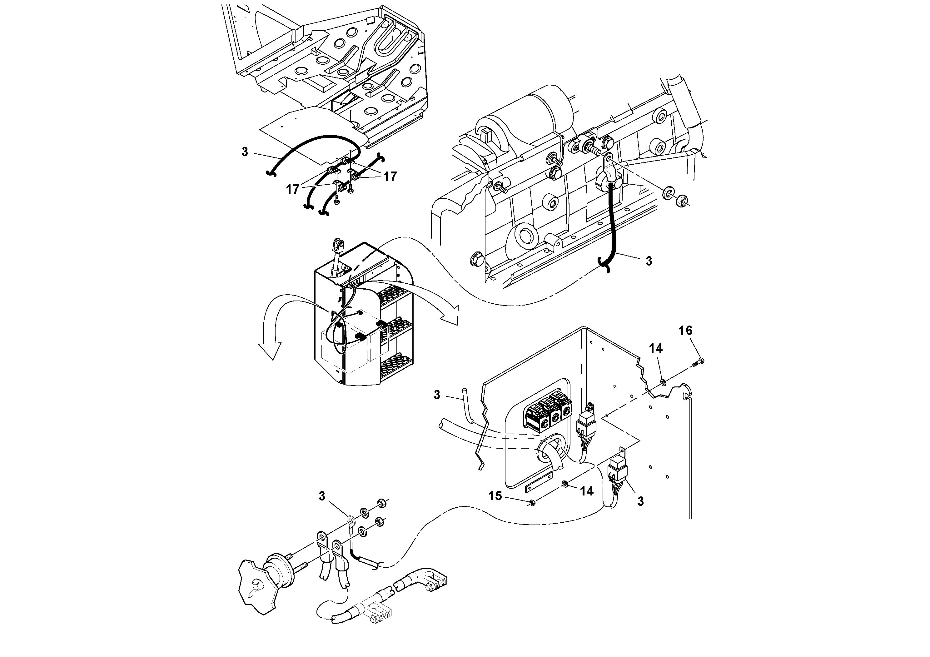 Схема запчастей Volvo SD115D/SD115F S/N 23273 - - 74234 Work lights Installation 